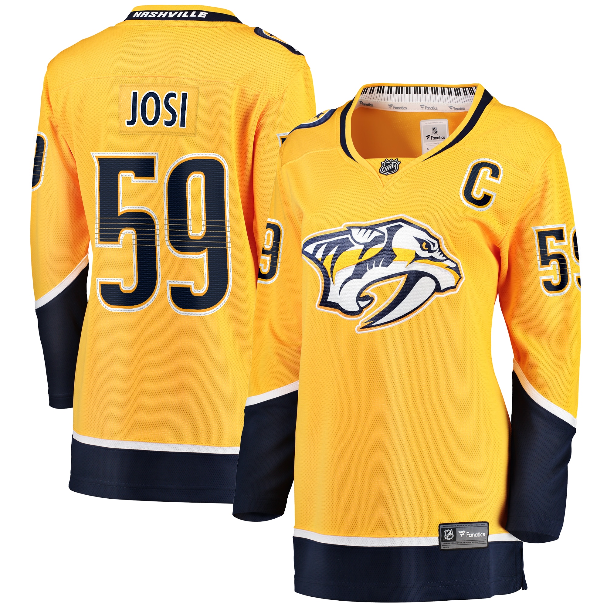 Women's Nashville Predators Roman Josi Gold Home Breakaway Player Hockey Jersey - JS976 
