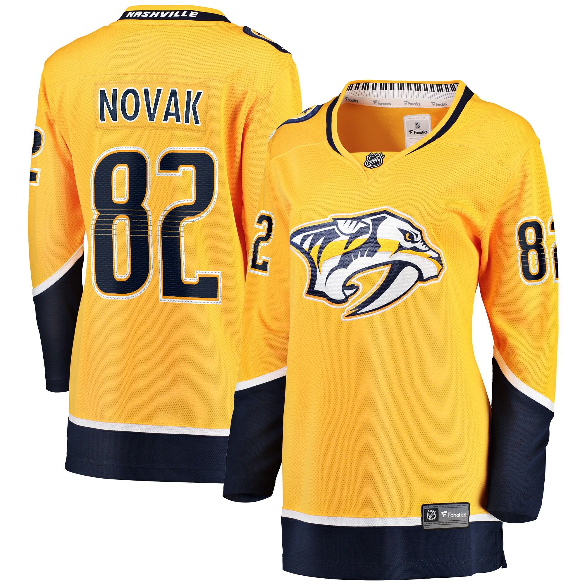 Women's Nashville Predators Tommy Novak Gold Home Breakaway Player Hockey Jersey - JS663 