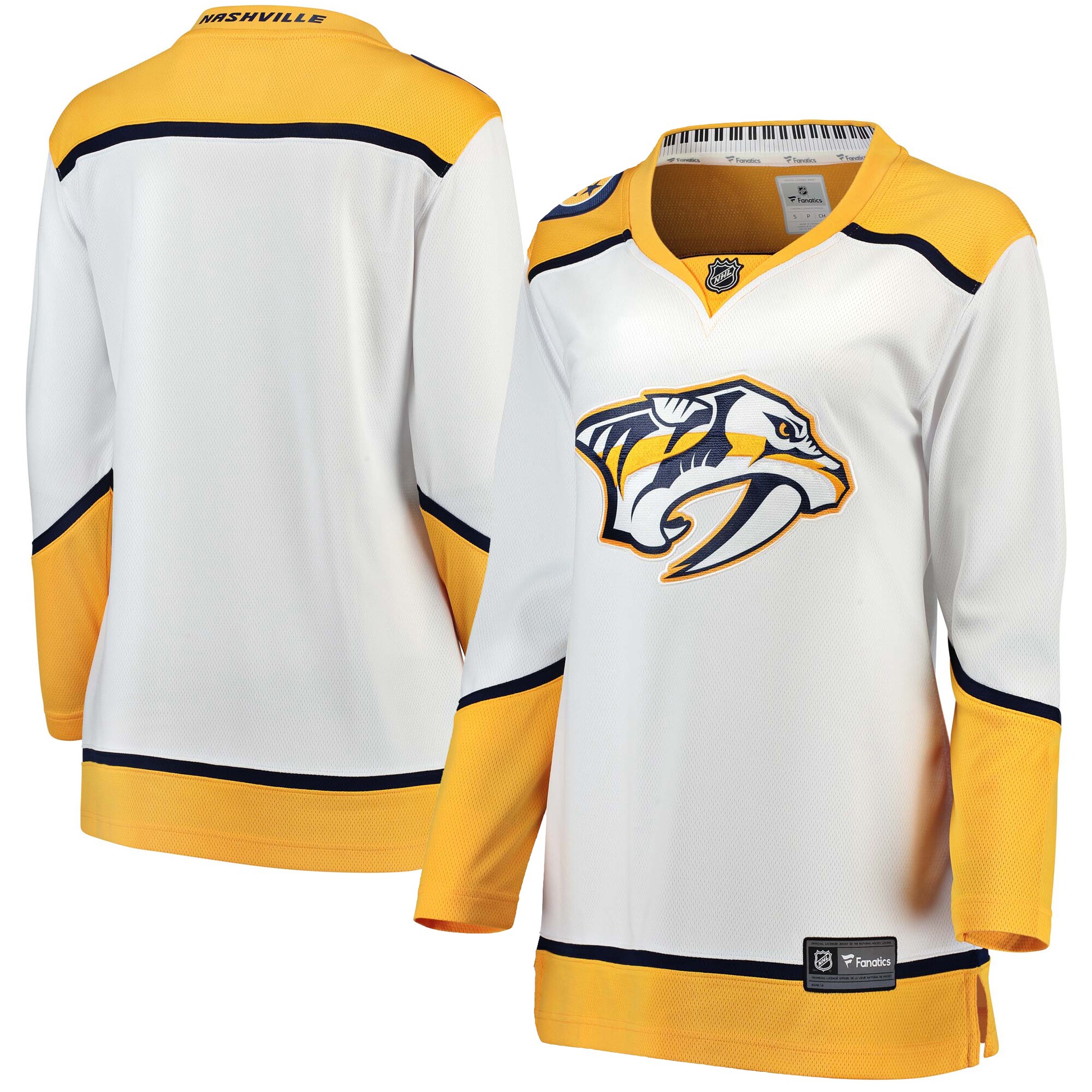 Women's Nashville Predators White Away Breakaway Hockey Jersey - JS656 
