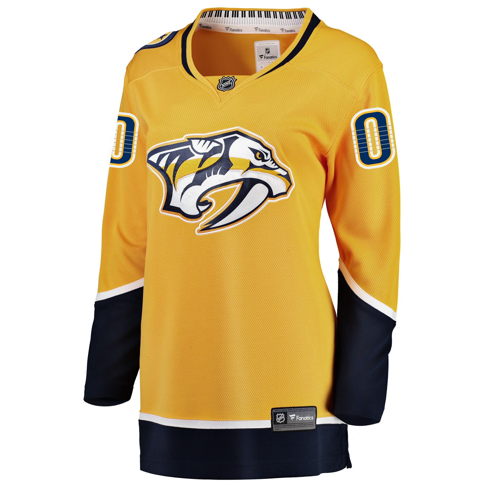Alternative view of Women's Nashville Predators Yellow Home Breakaway Custom Hockey Jersey - JS637 