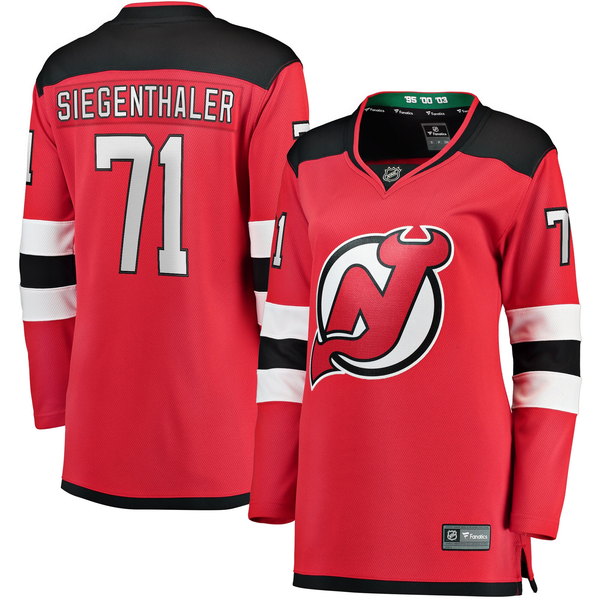 Women's New Jersey Devils Jonas Siegenthaler Red Home Breakaway Player Jersey - JS680 