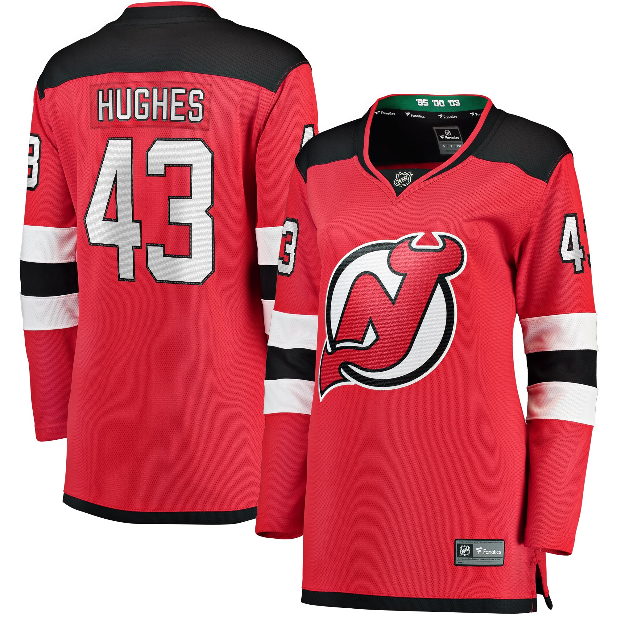 Women's New Jersey Devils Luke Hughes Red Home Breakaway Player Jersey - JS173 