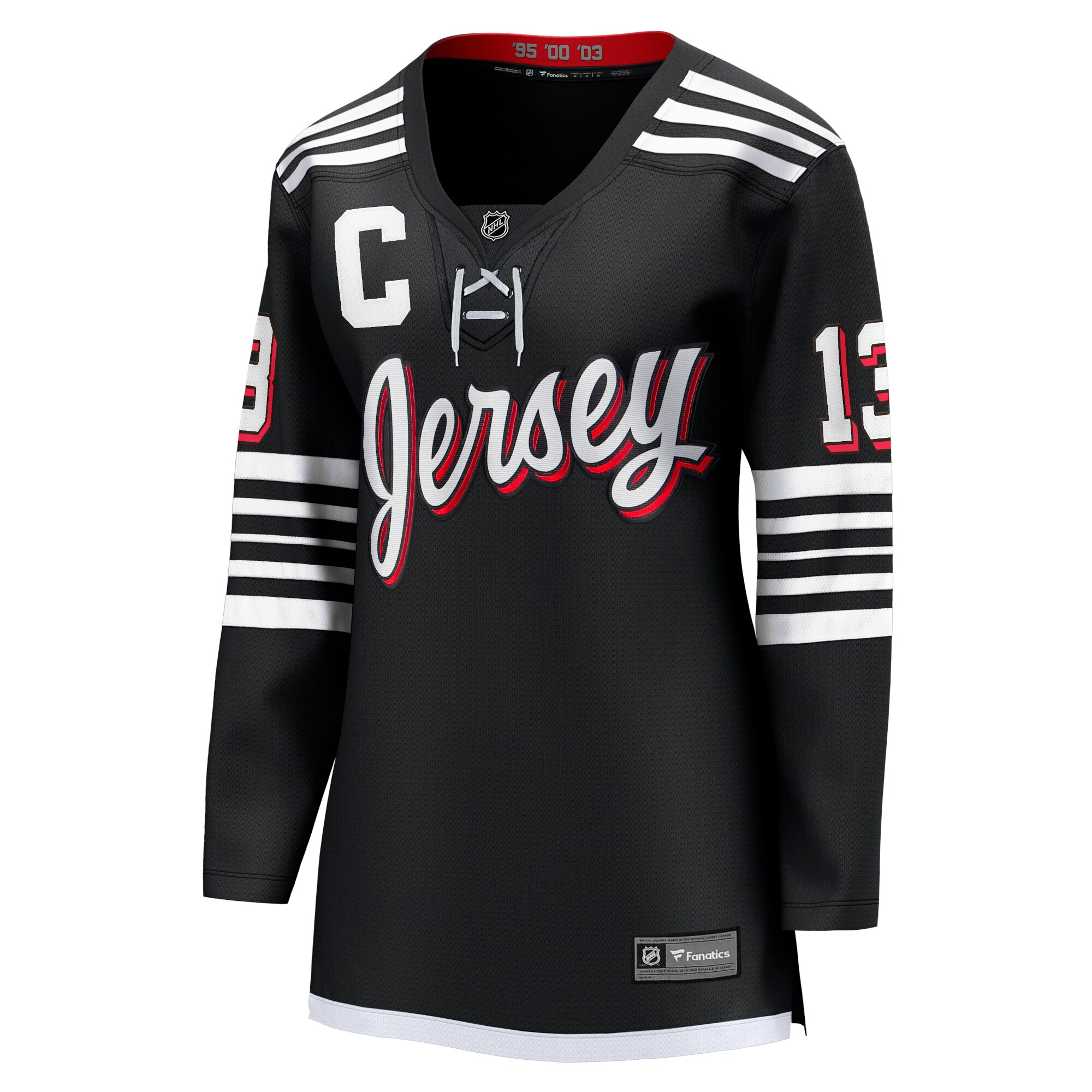 Alternative view of Women's New Jersey Devils Nico Hischier Black Alternate Premier Breakaway Player Jersey - JS648 
