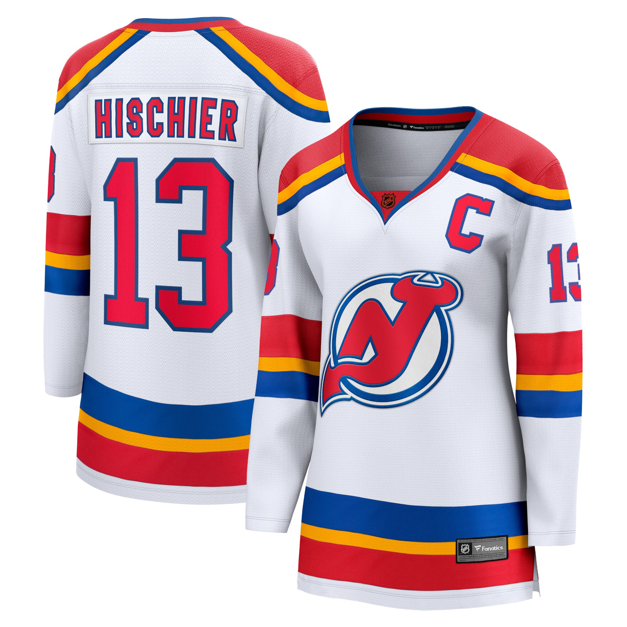 Women's New Jersey Devils Nico Hischier White Captain Patch Special Edition 2.0 Breakaway Player Jersey - JS370 