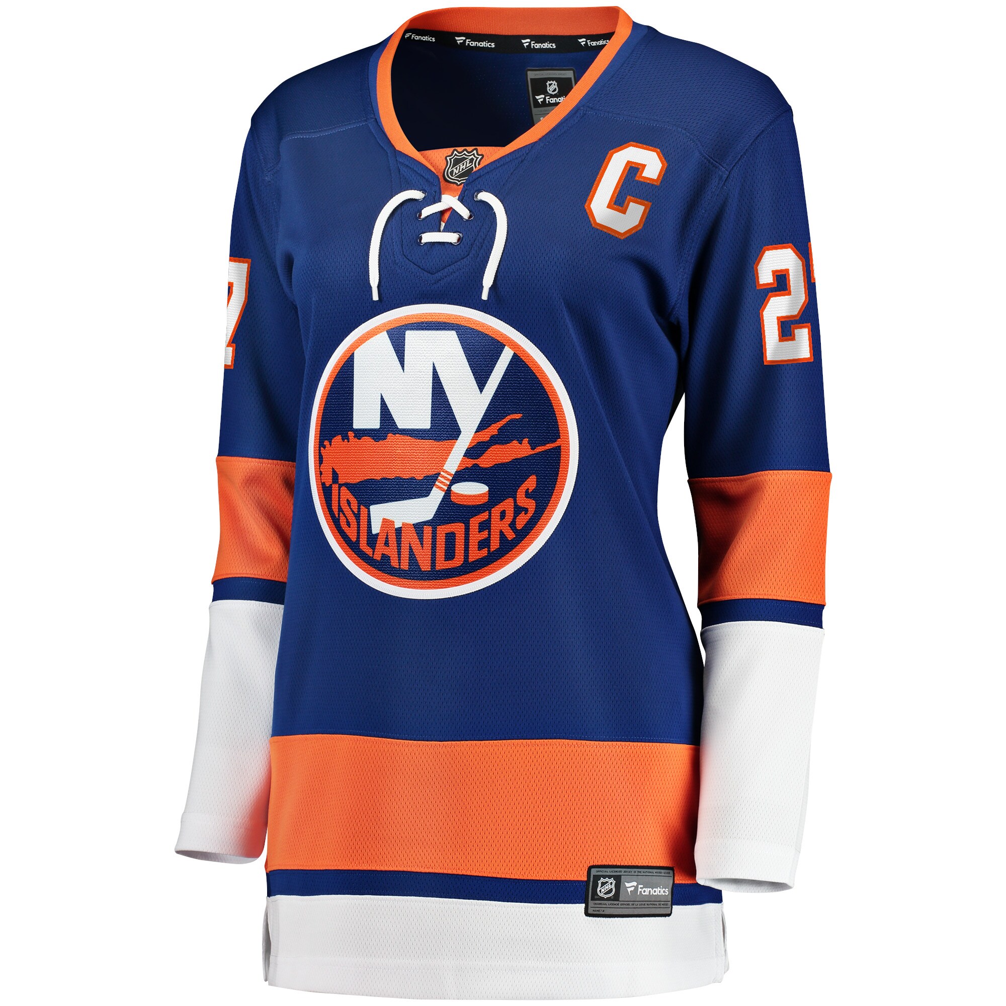 Alternative view of Women's New York Islanders Anders Lee Royal Home Captain Patch Breakaway Player Hockey Jersey - JS621 