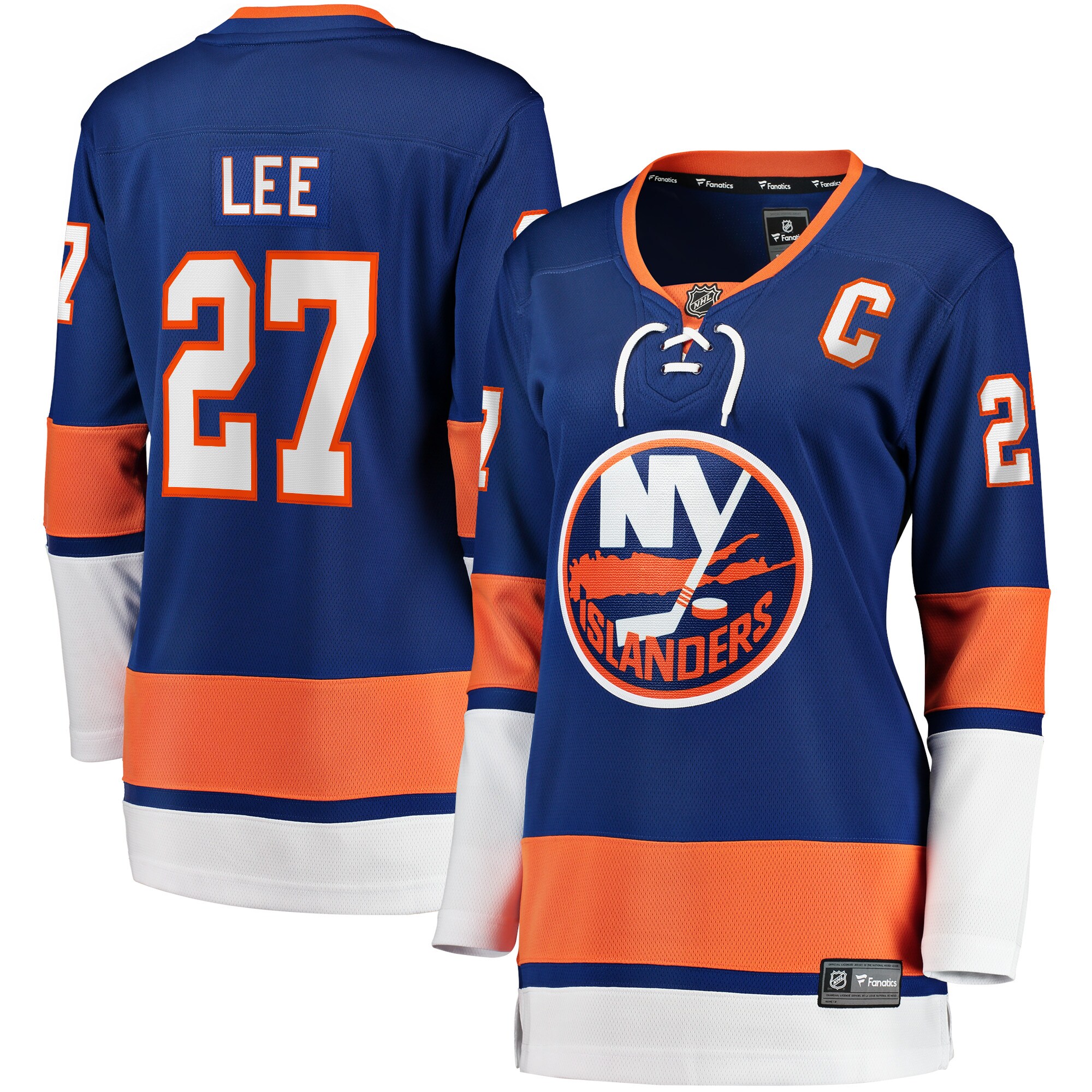 Women's New York Islanders Anders Lee Royal Home Captain Patch Breakaway Player Hockey Jersey - JS621 