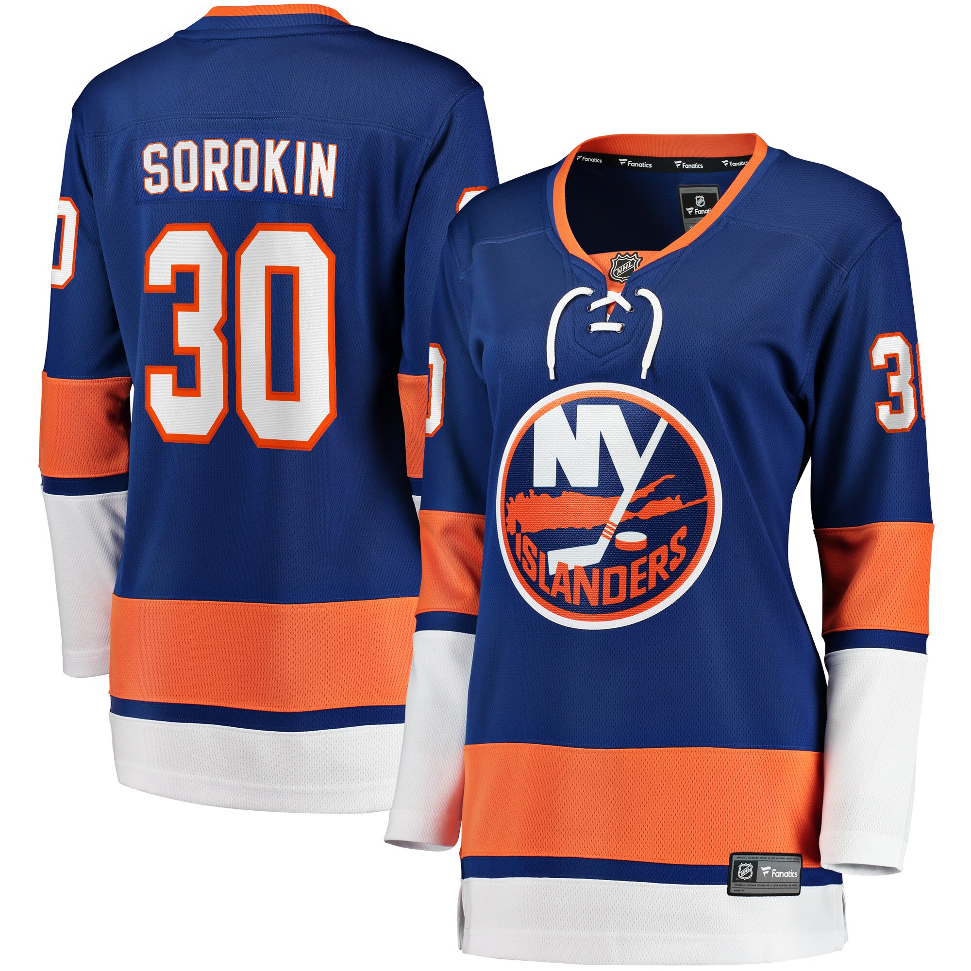 Women's New York Islanders Ilya Sorokin Royal Home Breakaway Player Hockey Jersey - JS858 