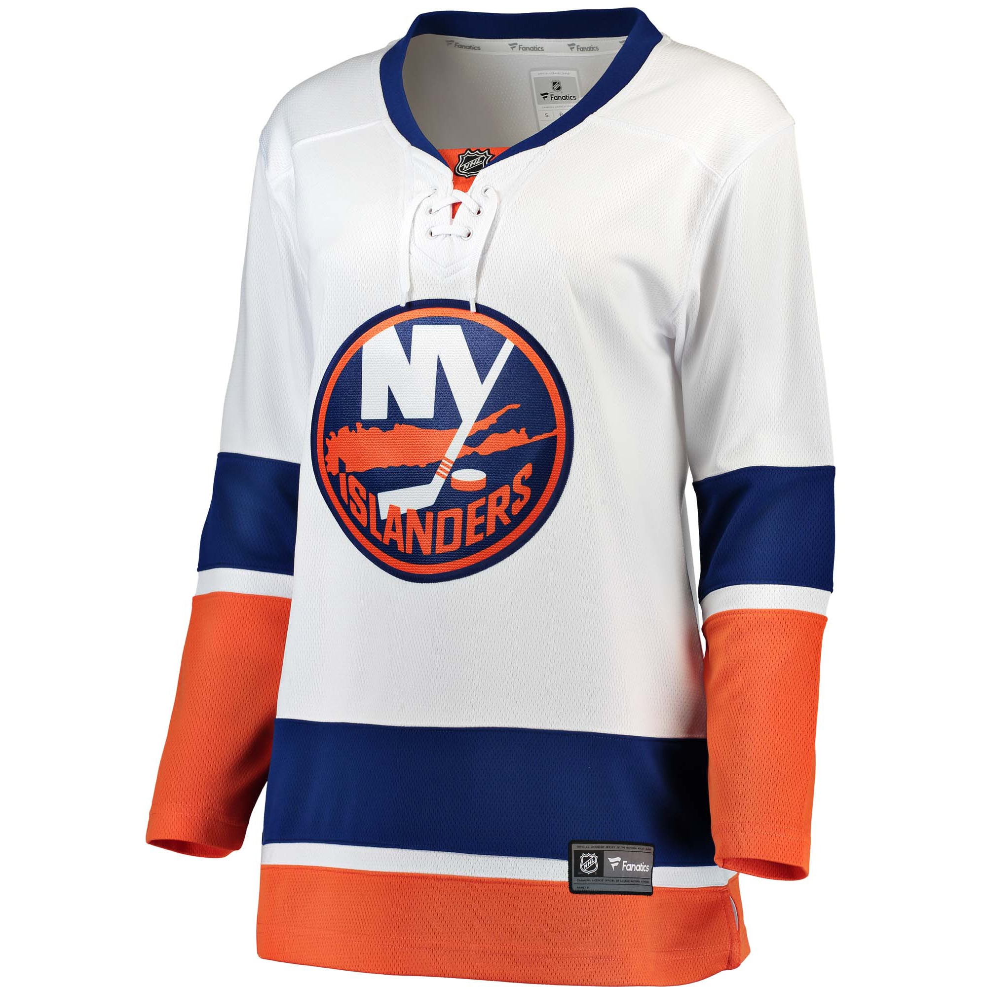 Alternative view of Women's New York Islanders White Away Breakaway Hockey Jersey - JS521 