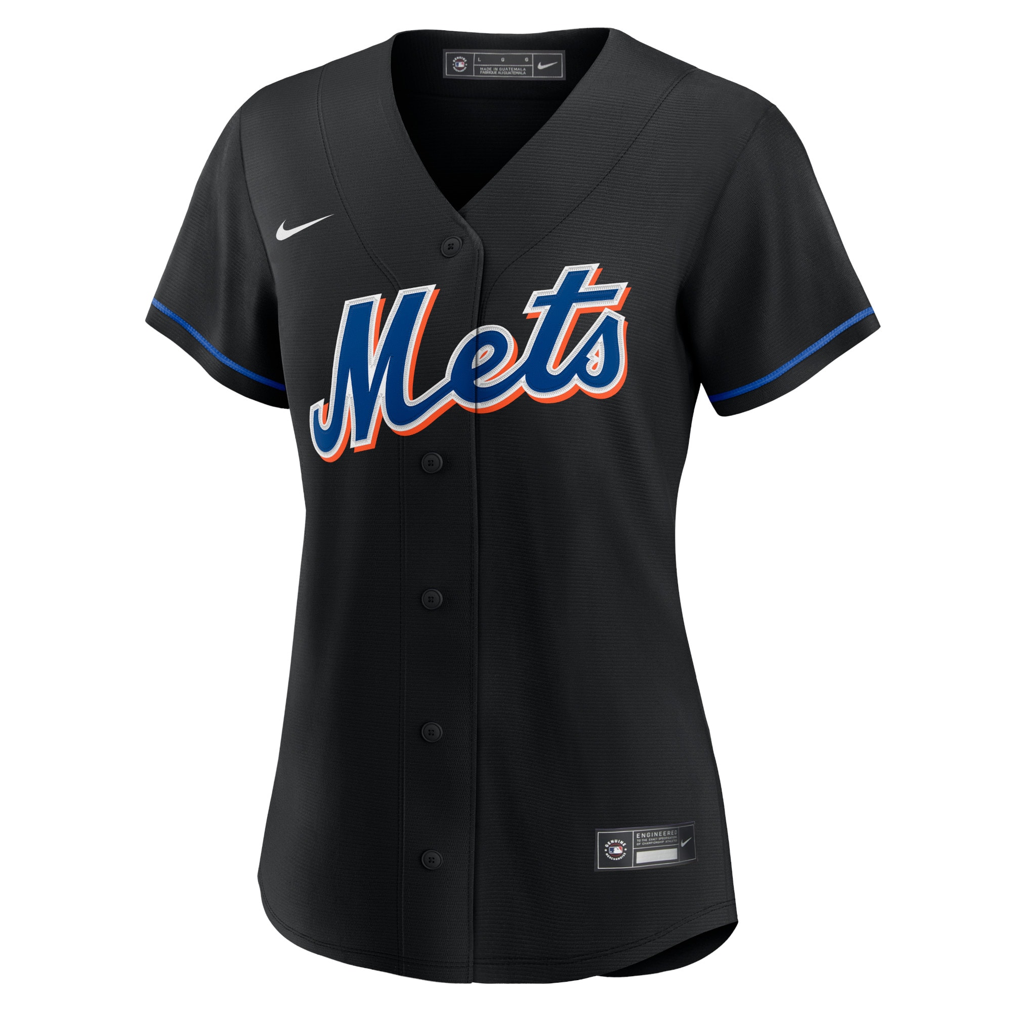 Alternative view of Women's New York Mets Francisco Lindor Black 2022 Alternate Player Baseball Jersey 