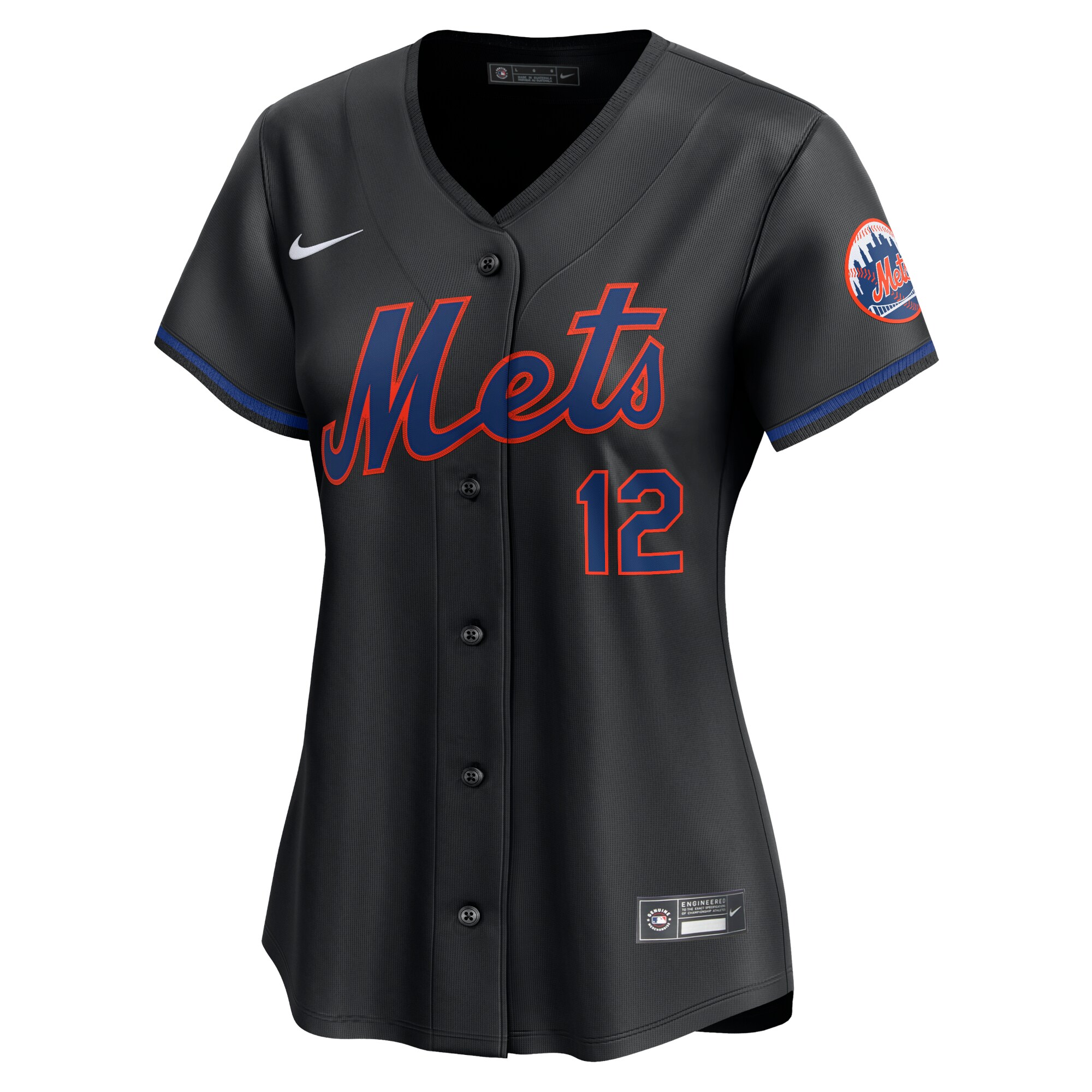 Alternative view of Women's New York Mets Francisco Lindor Black Alternate Limited Player Baseball Jersey 