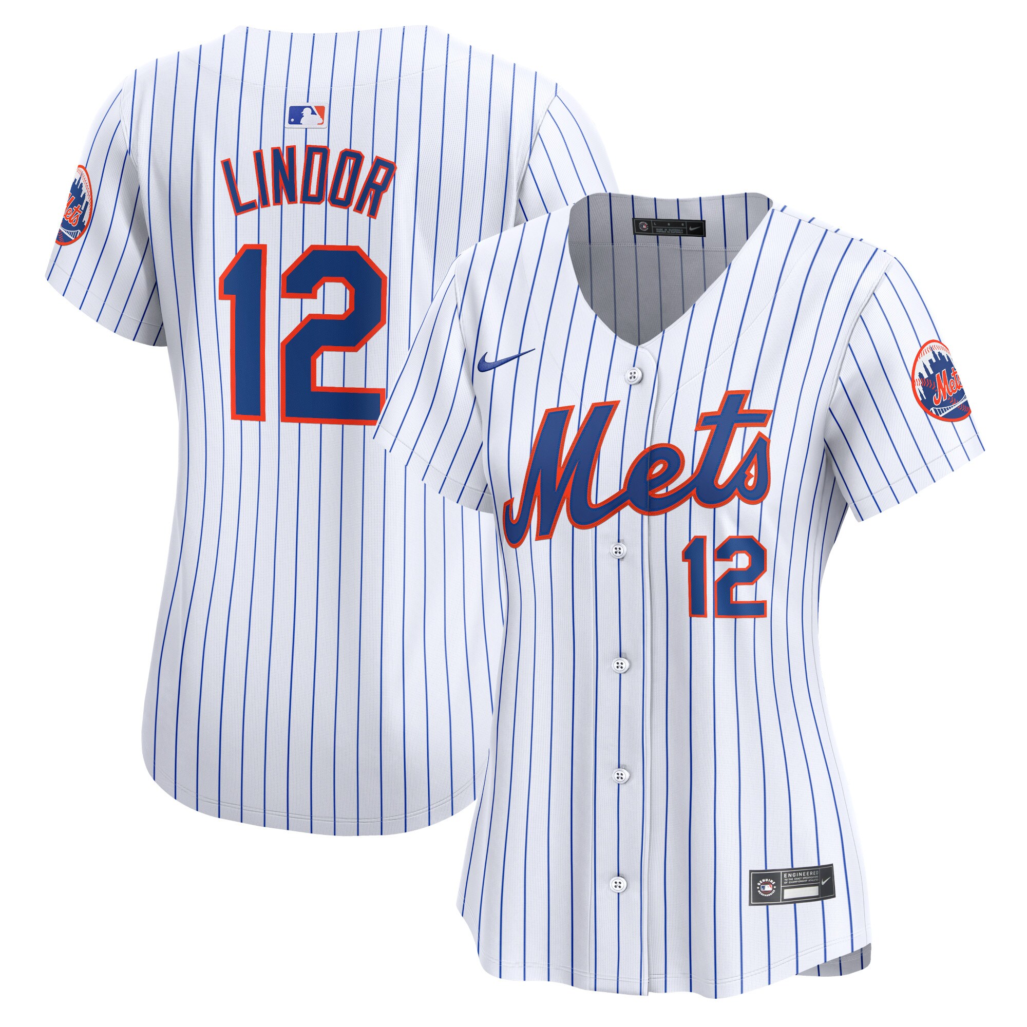 Women's New York Mets Francisco Lindor White Home Limited Player Baseball Jersey 