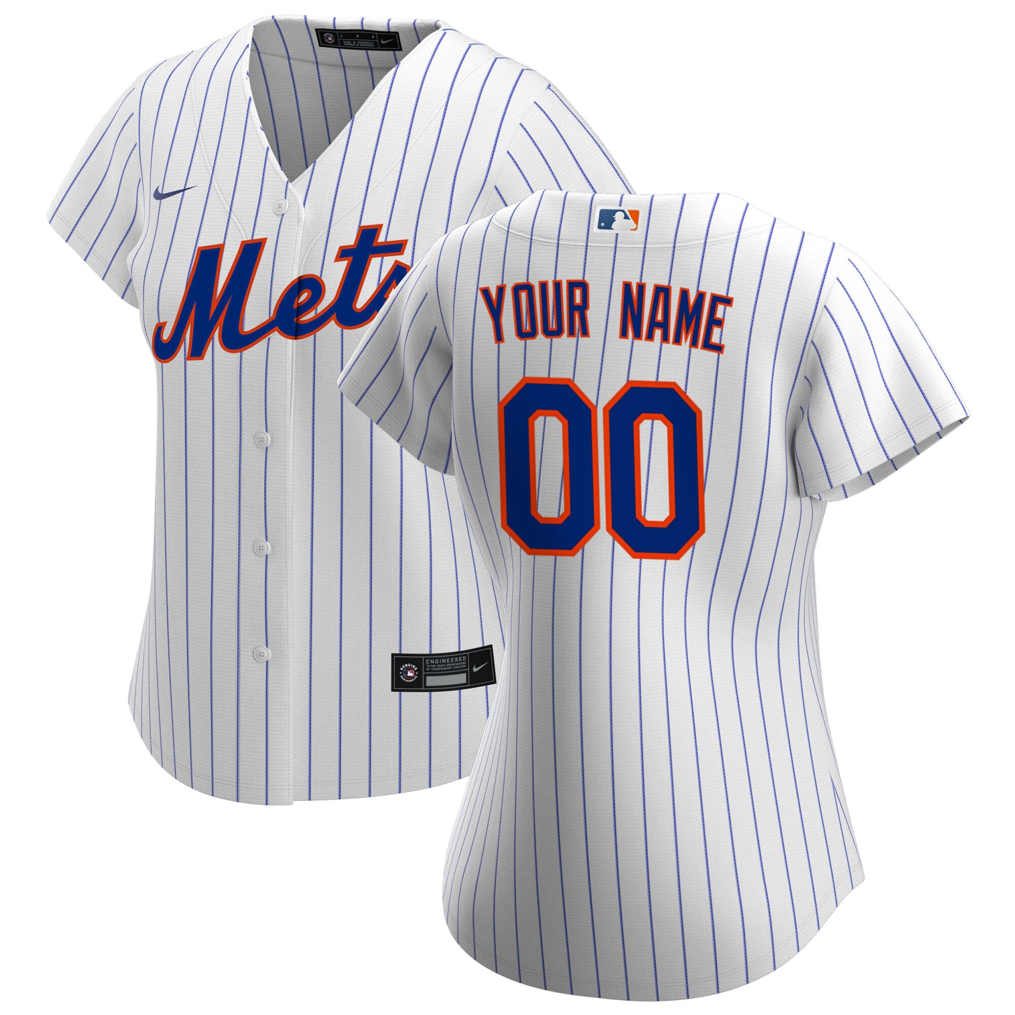 Women's New York Mets White Home Custom Baseball Jersey 