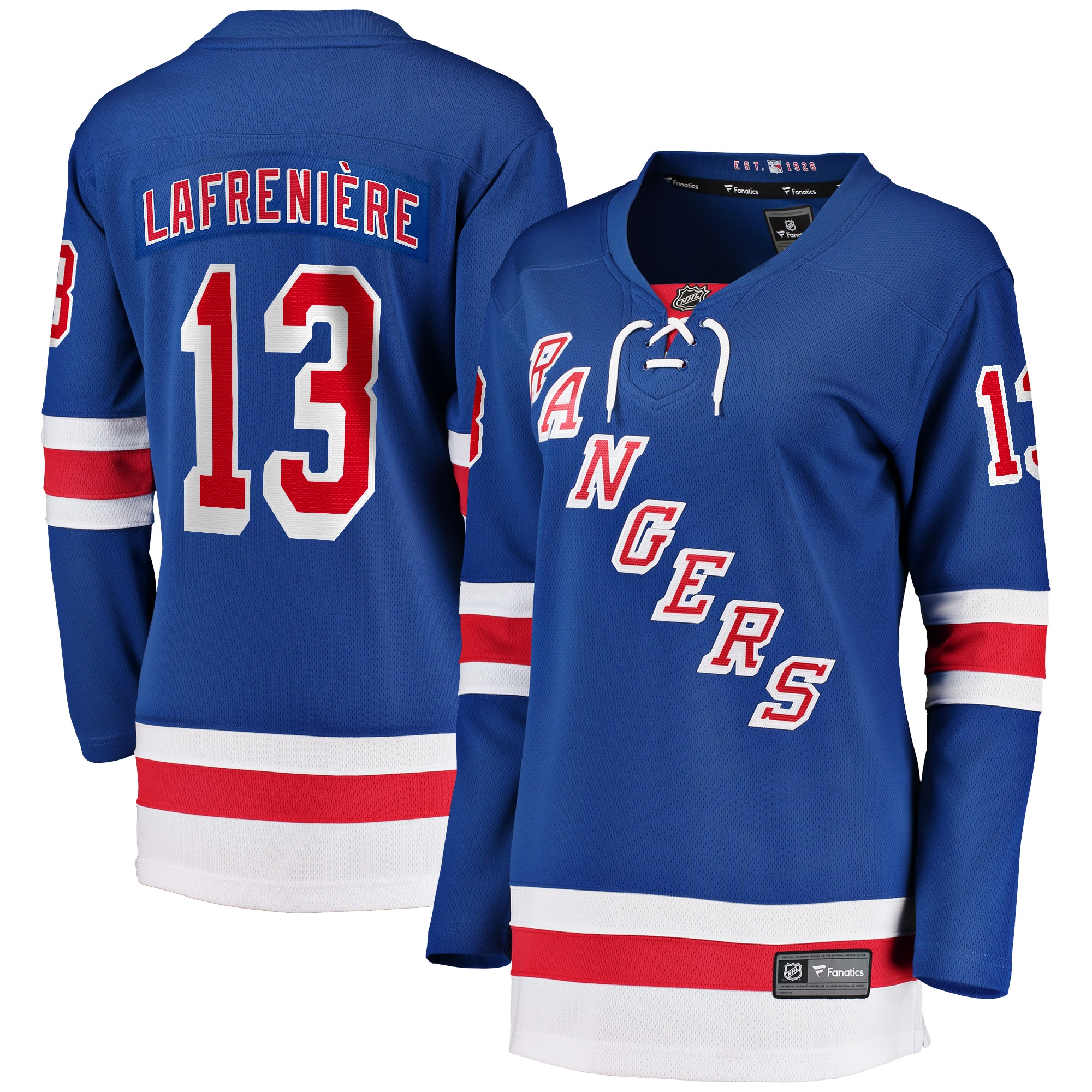 Women's New York Rangers Alexis Lafrenière Blue Breakaway Player Hockey Jersey - JS561 