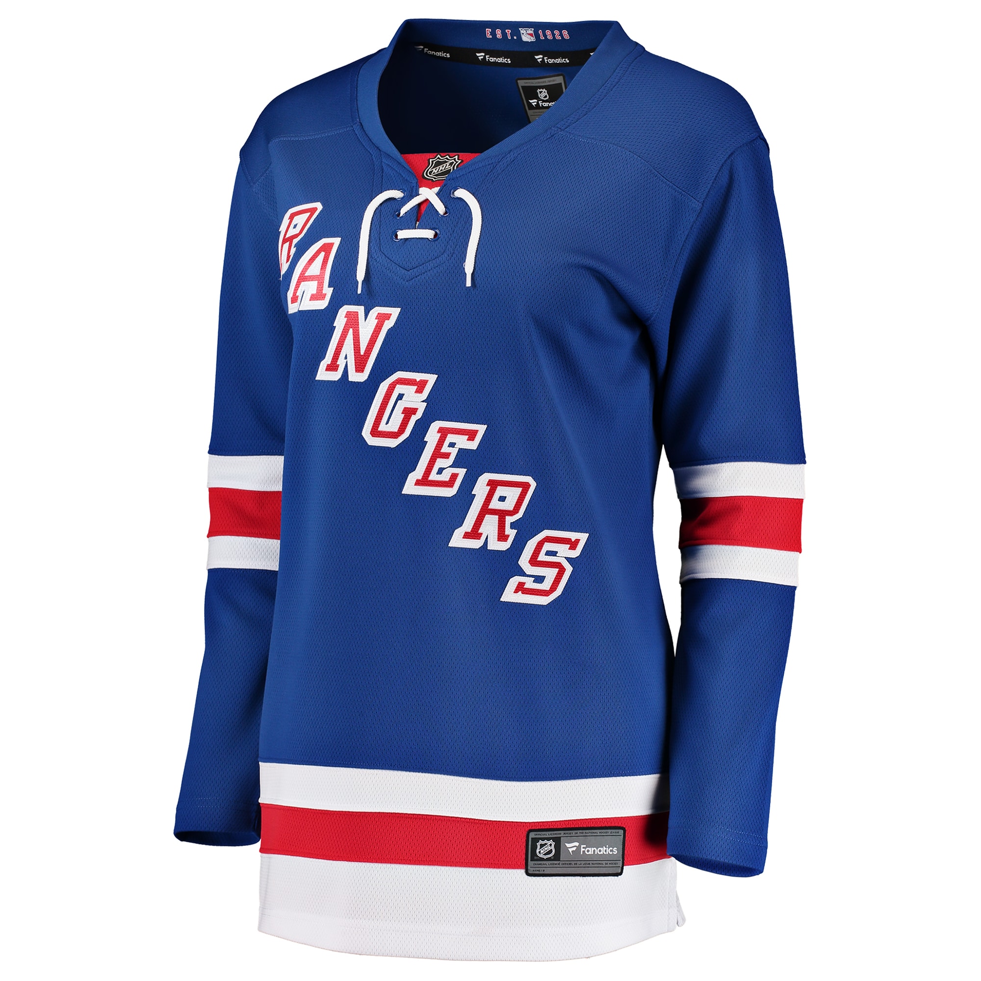 Alternative view of Women's New York Rangers Blue Breakaway Home Hockey Jersey - JS199 