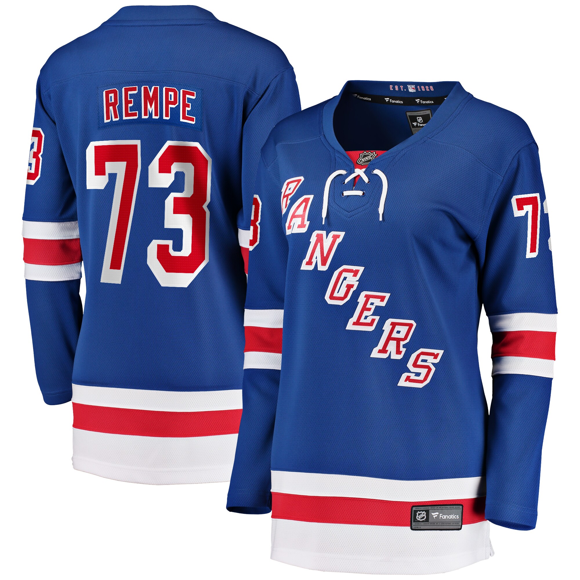 Women's New York Rangers Matt Rempe Blue Home Breakaway Hockey Jersey - JS159 
