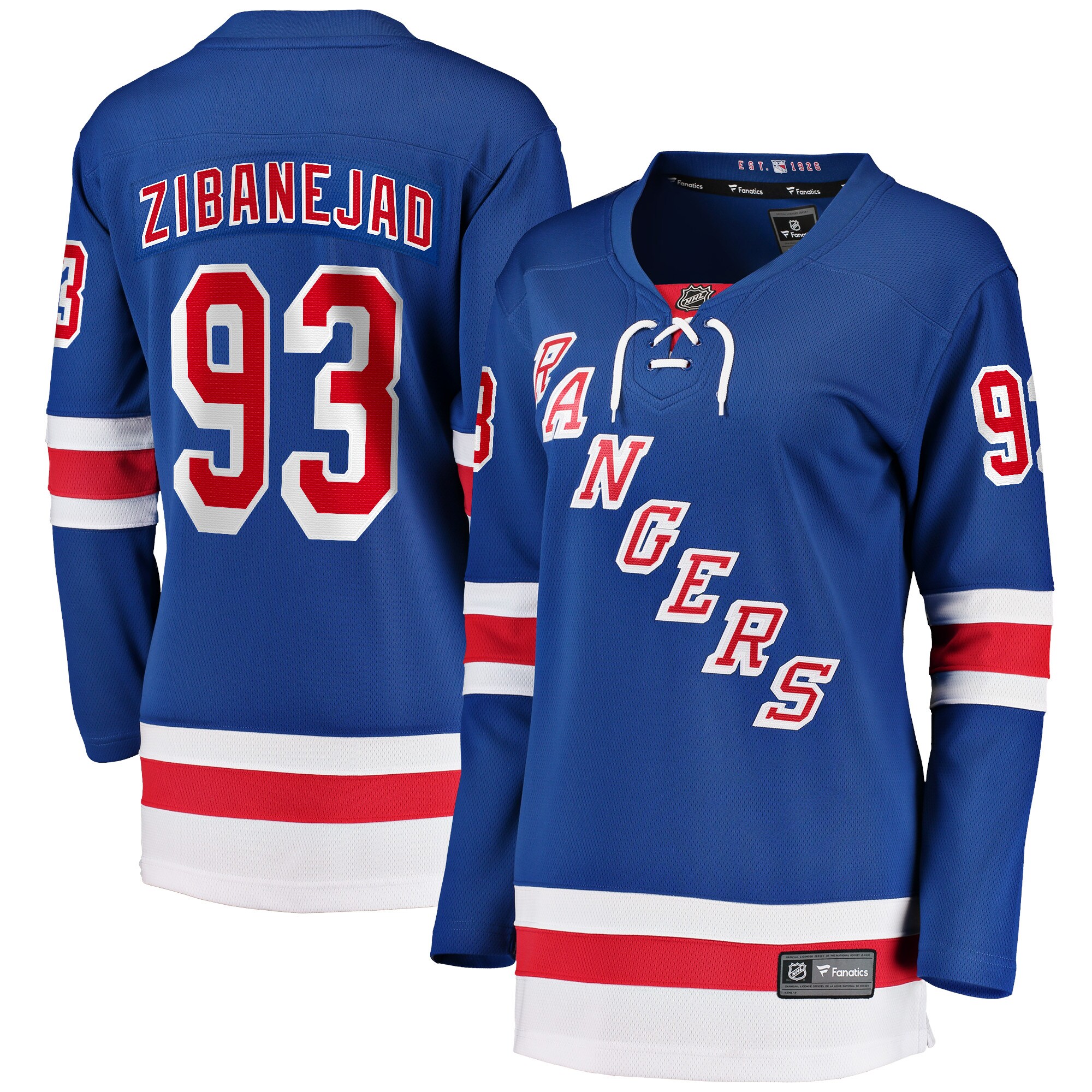 Women's New York Rangers Mika Zibanejad Blue Home Premier Breakaway Player Hockey Jersey - JS465 