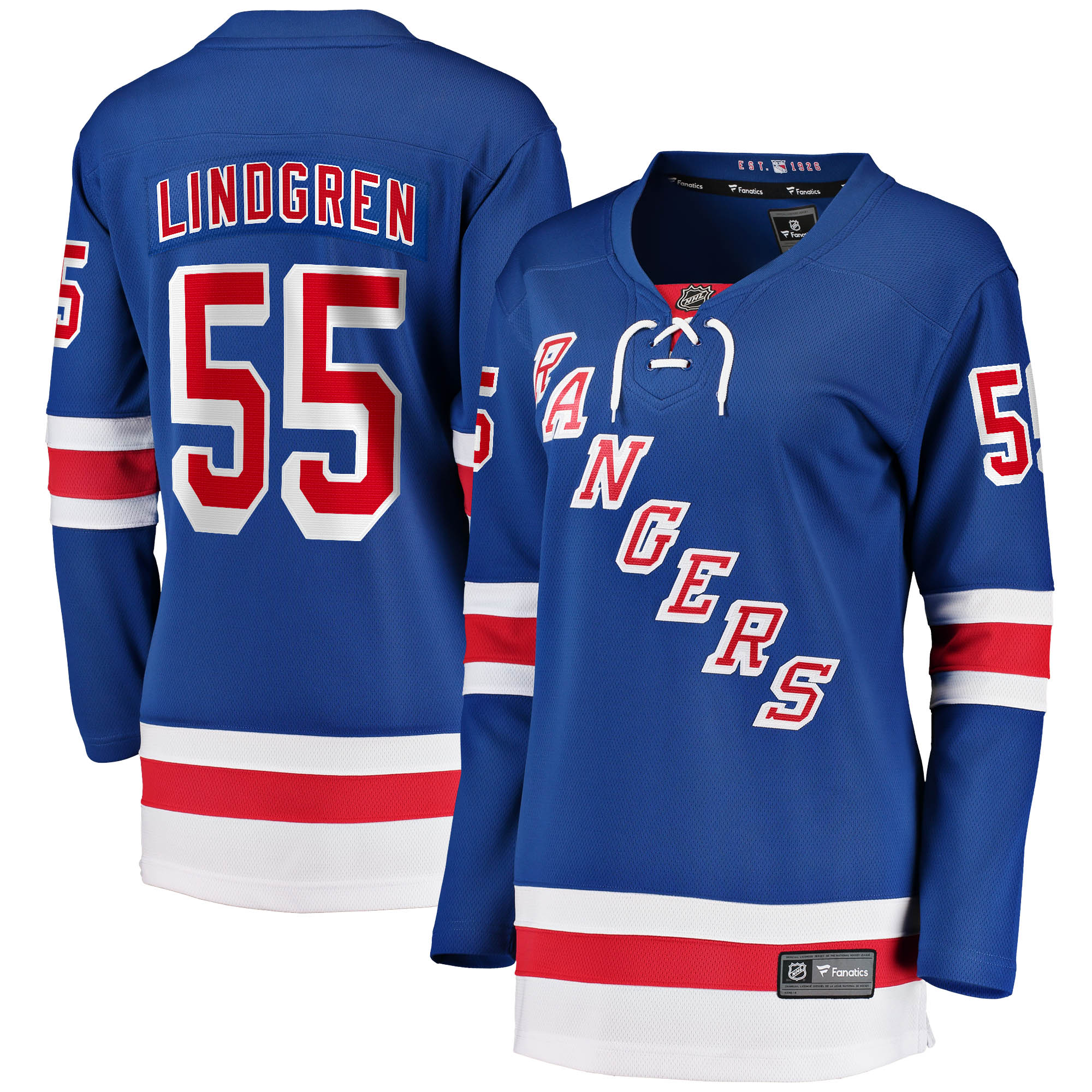 Women's New York Rangers Ryan Lindgren Blue Home Breakaway Hockey Jersey - JS985 