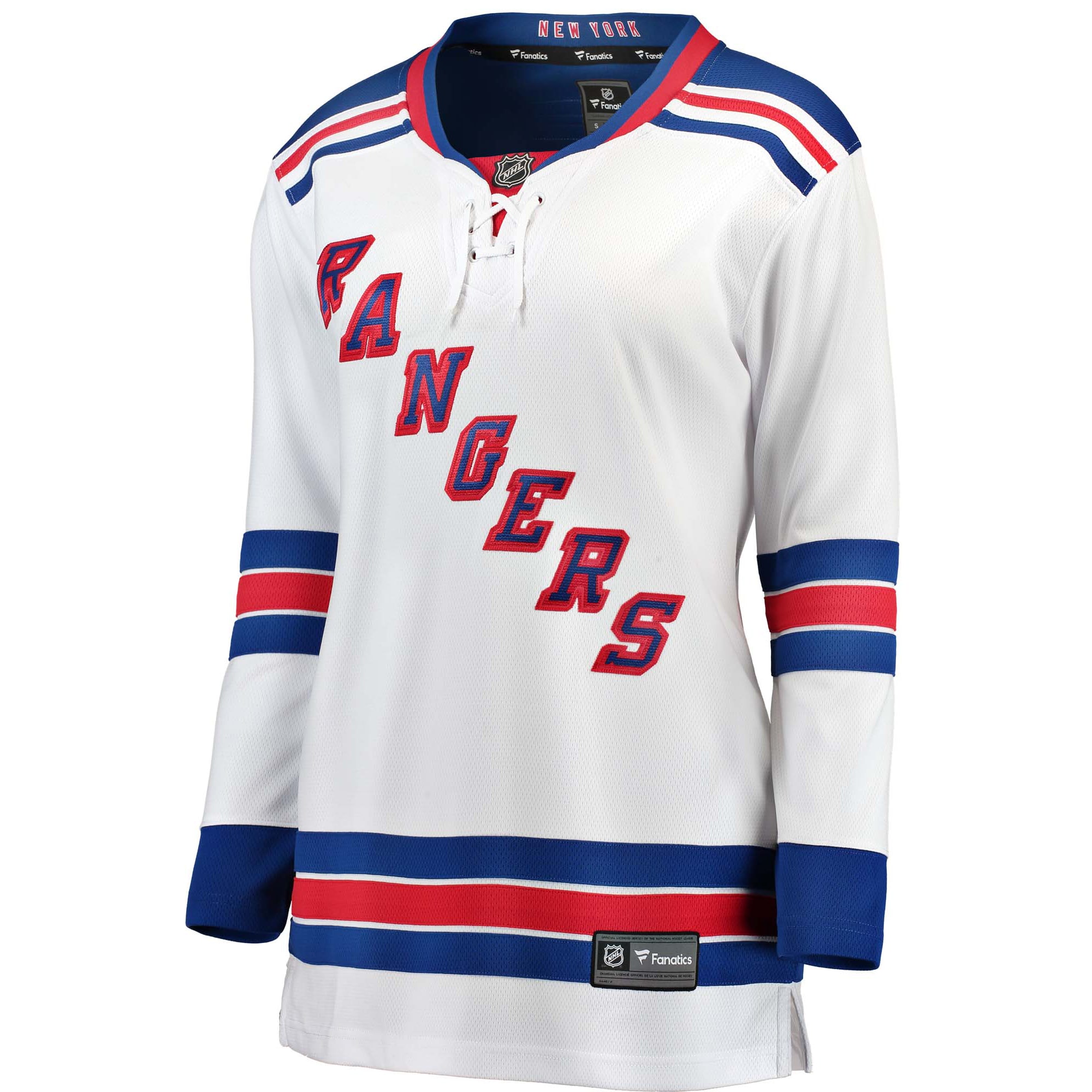 Alternative view of Women's New York Rangers White Away Breakaway Hockey Jersey - JS548 