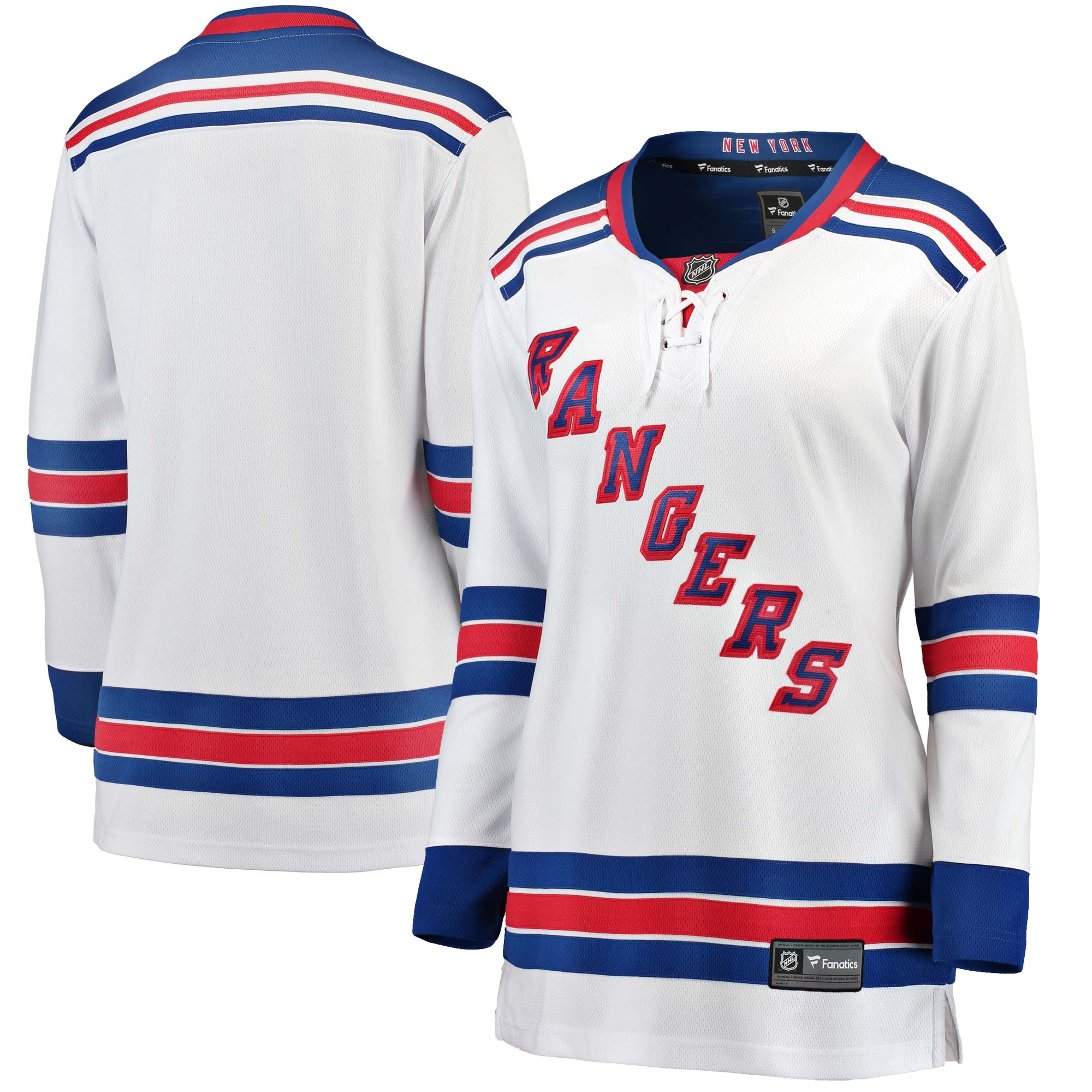 Women's New York Rangers White Away Breakaway Hockey Jersey - JS548 