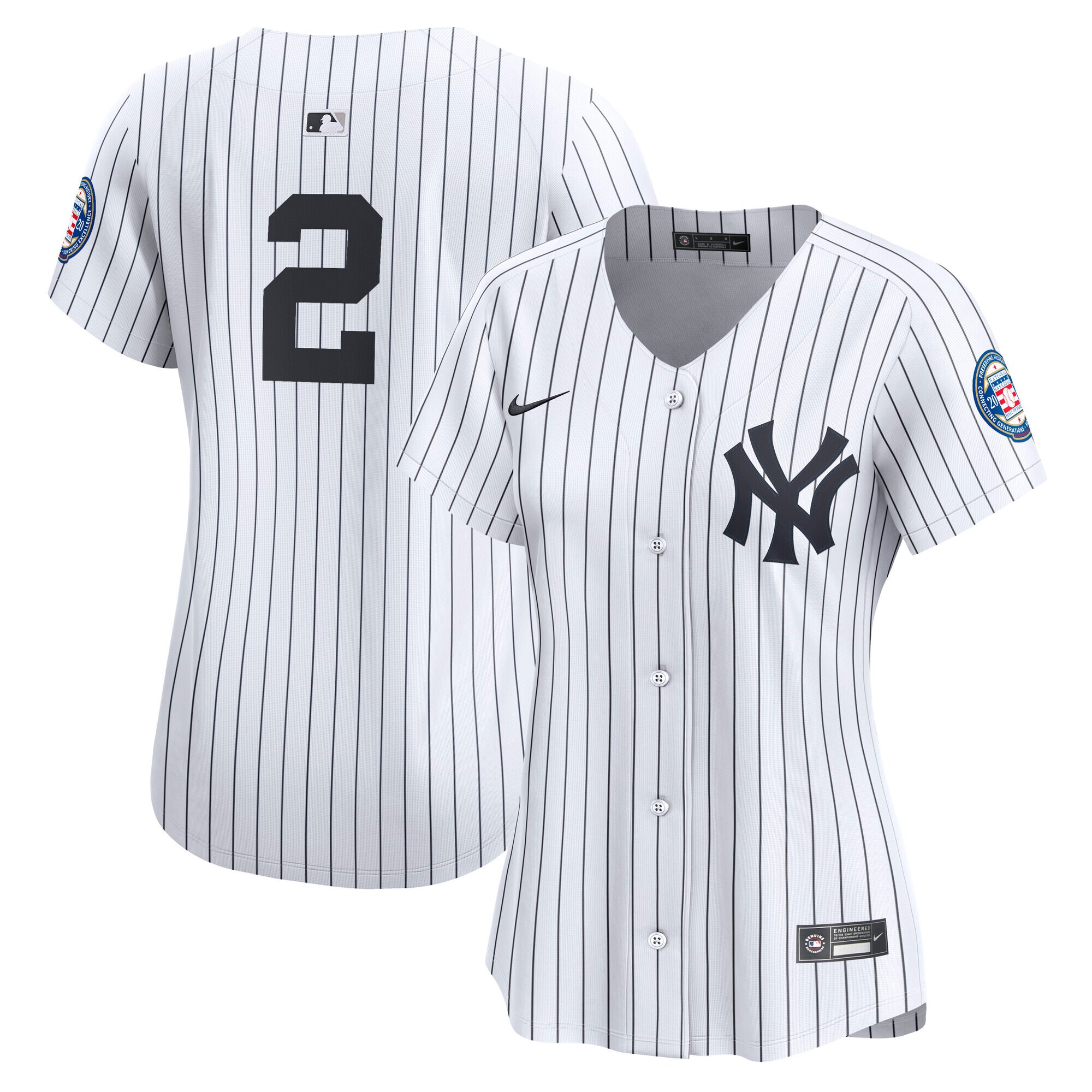 Women's New York Yankees Derek Jeter White Home Limited Player Baseball Jersey 