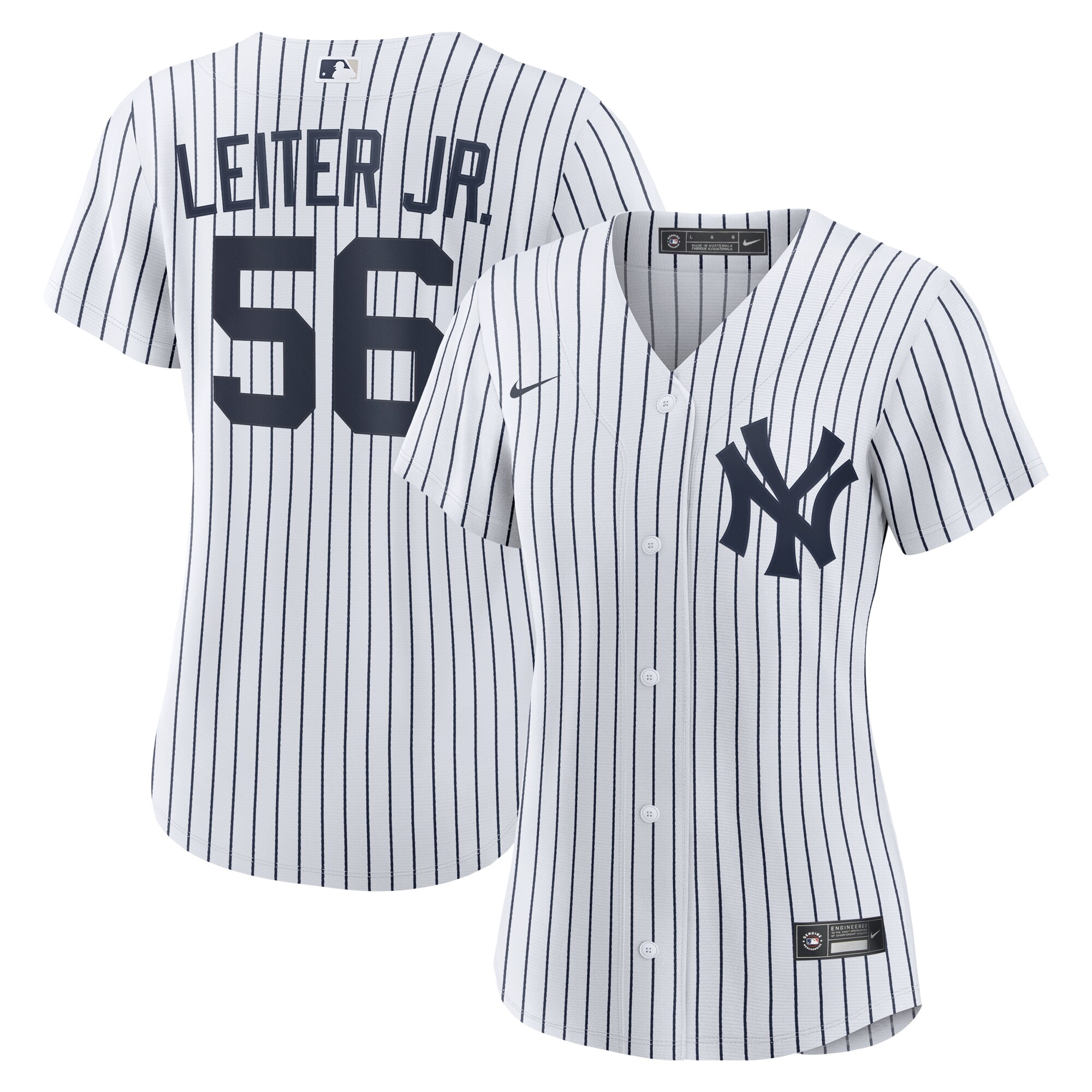 Women's New York Yankees Mark Leiter Jr. White Home Baseball Jersey 