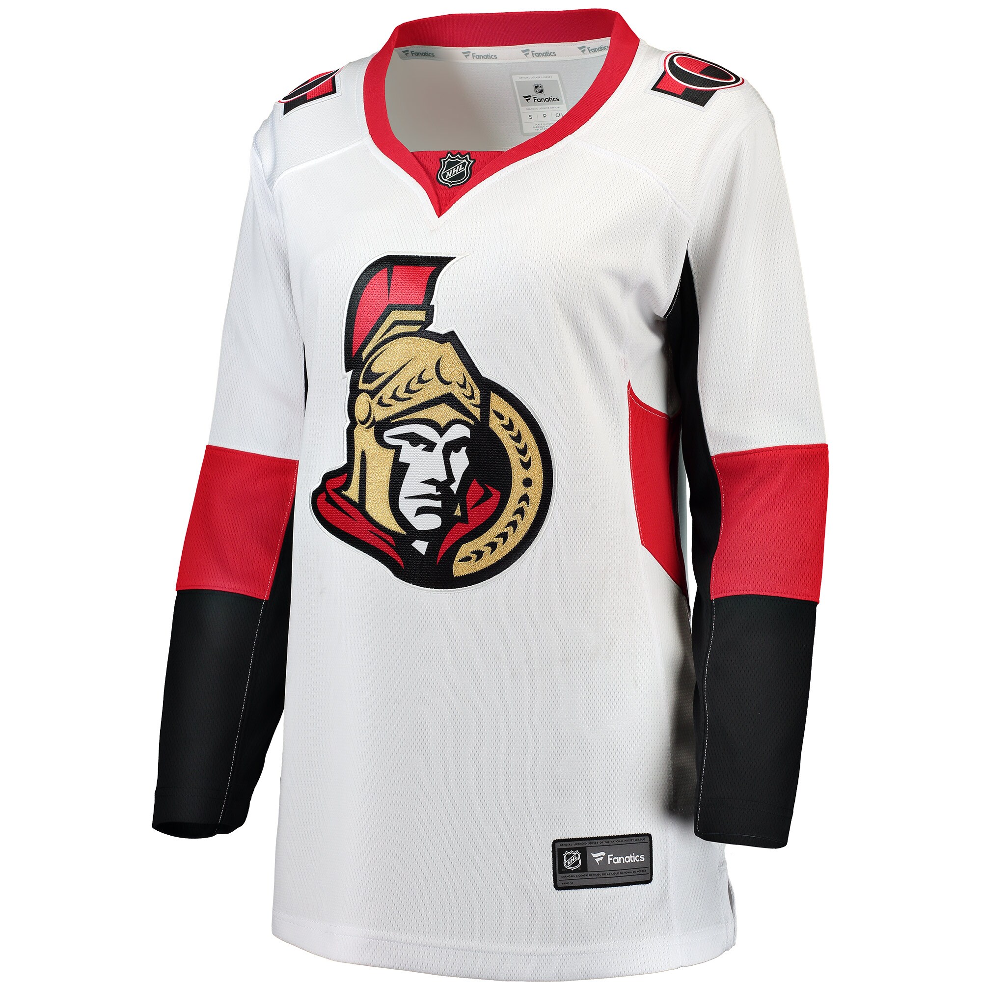 Alternative view of Women's Ottawa Senators White Away Breakaway Hockey Jersey - JS811 