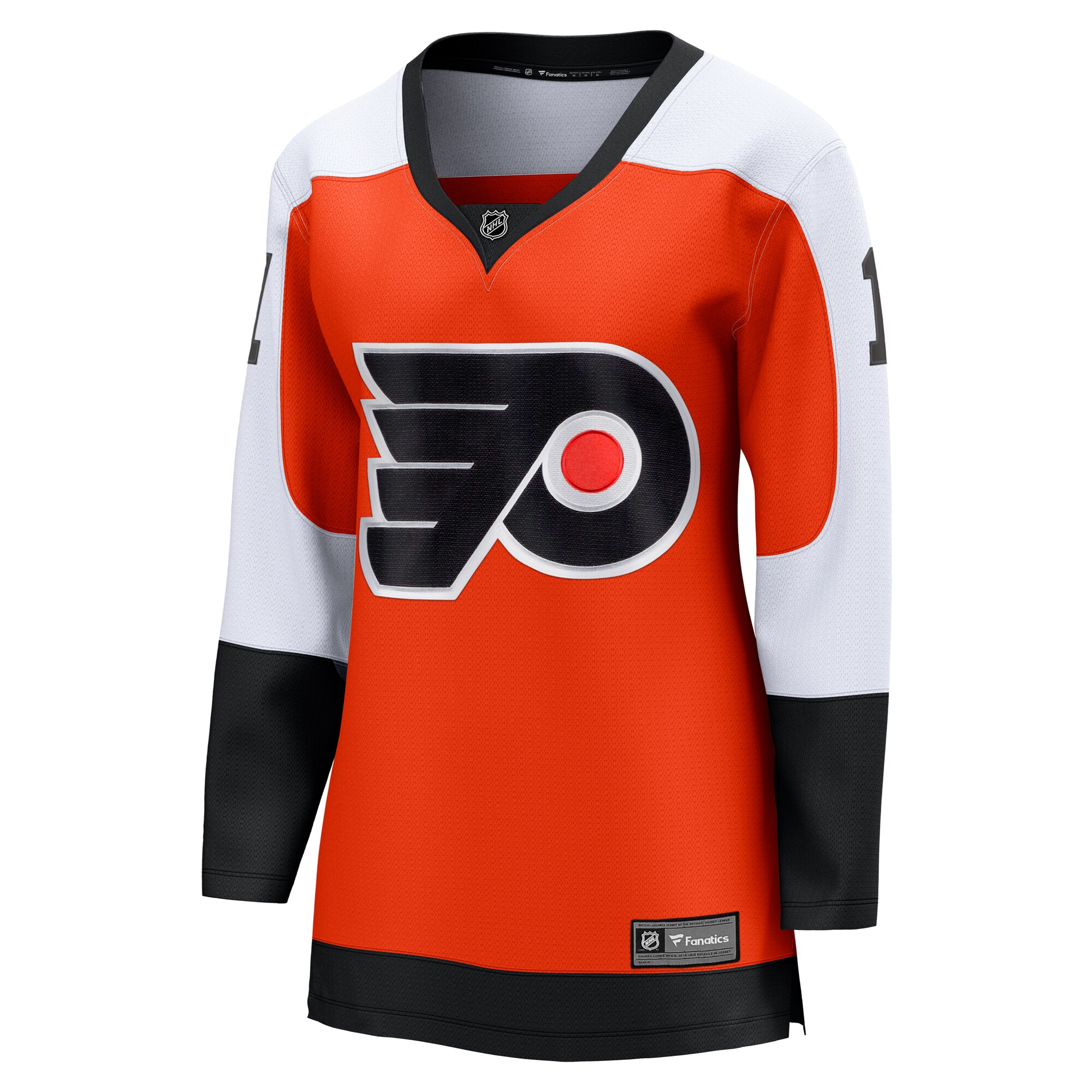 Alternative view of Women's Philadelphia Flyers Travis Konecny Orange Home Breakaway Player Hockey Jersey - JS521 
