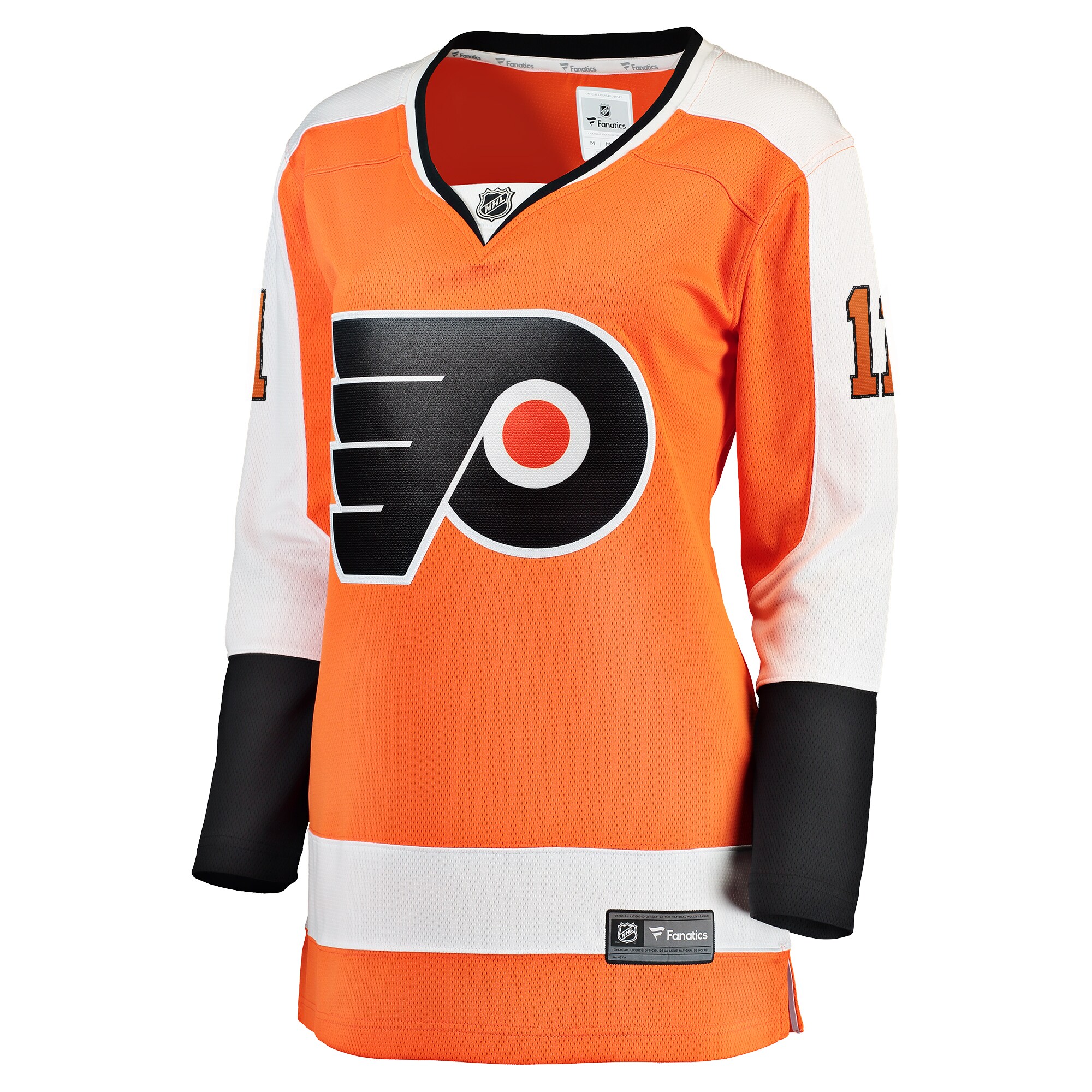 Alternative view of Women's Philadelphia Flyers Travis Konecny Orange Home Premier Breakaway Player Hockey Jersey - JS697 