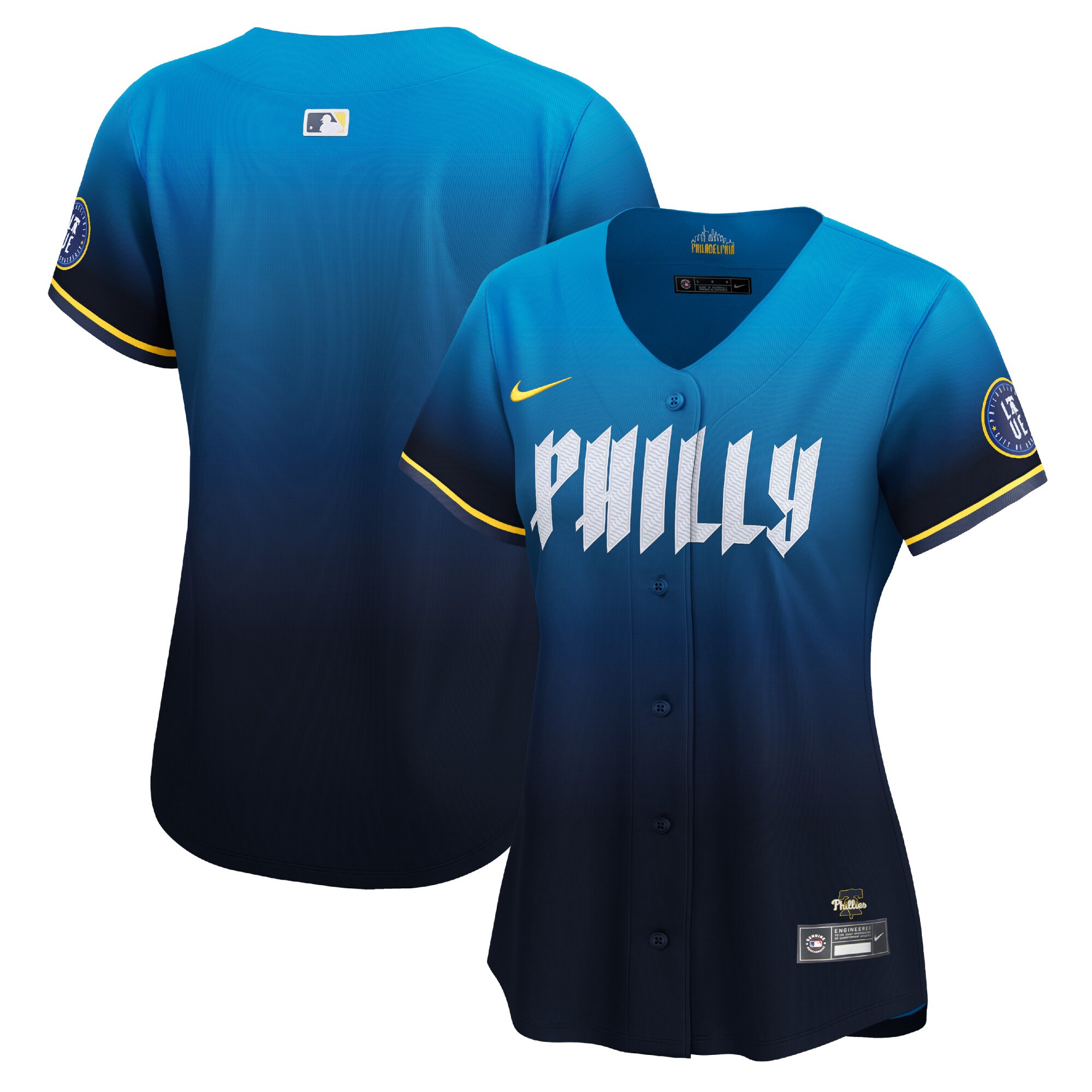 Women's Philadelphia Phillies Blue 2024 City Connect Limited Baseball Jersey 