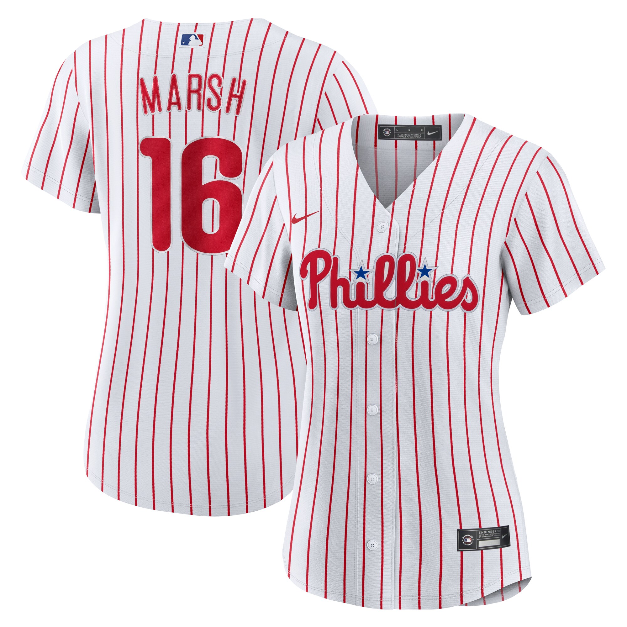 Women's Philadelphia Phillies Brandon Marsh White Home Baseball Jersey 