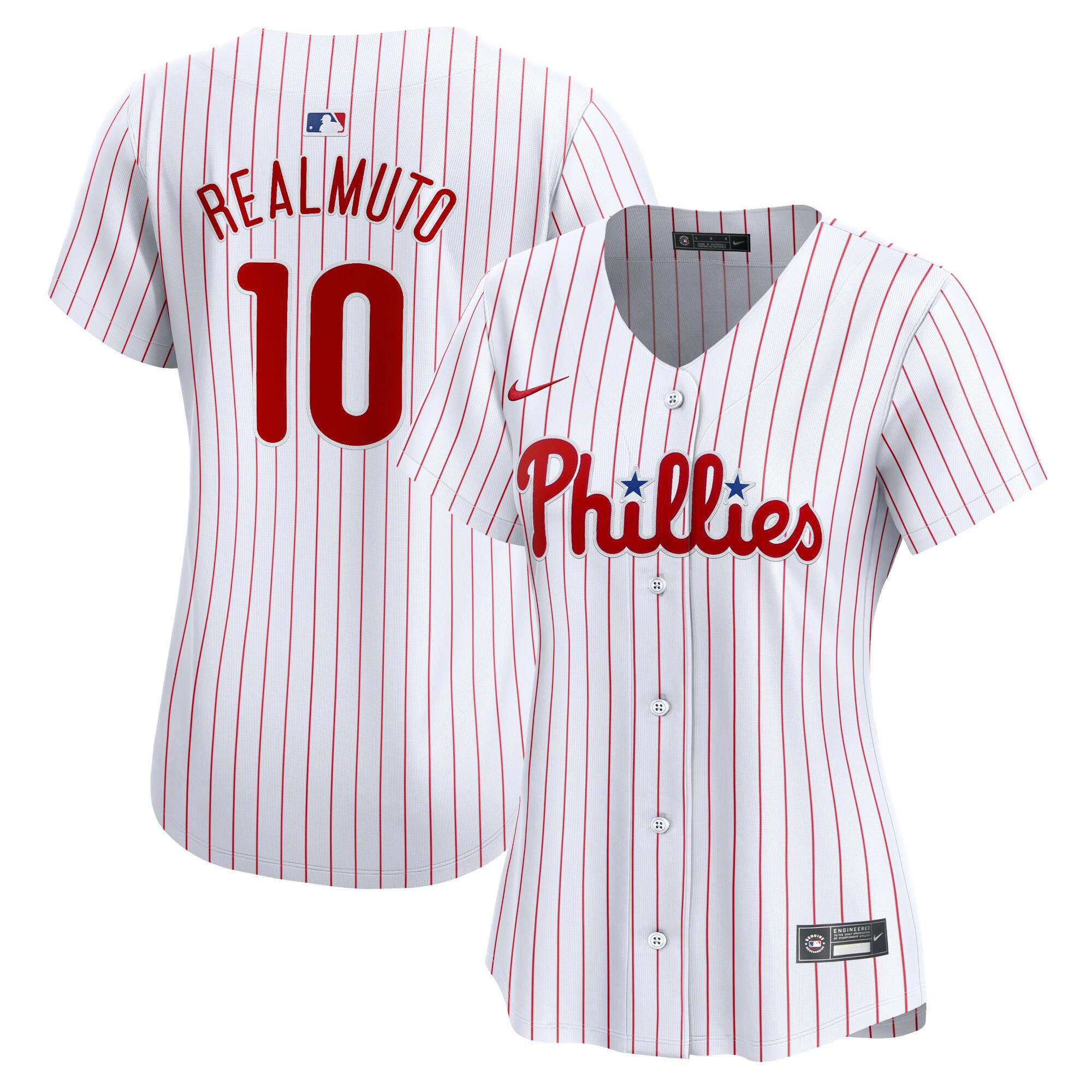 Women's Philadelphia Phillies J.T. Realmuto White Home Limited Player Baseball Jersey 