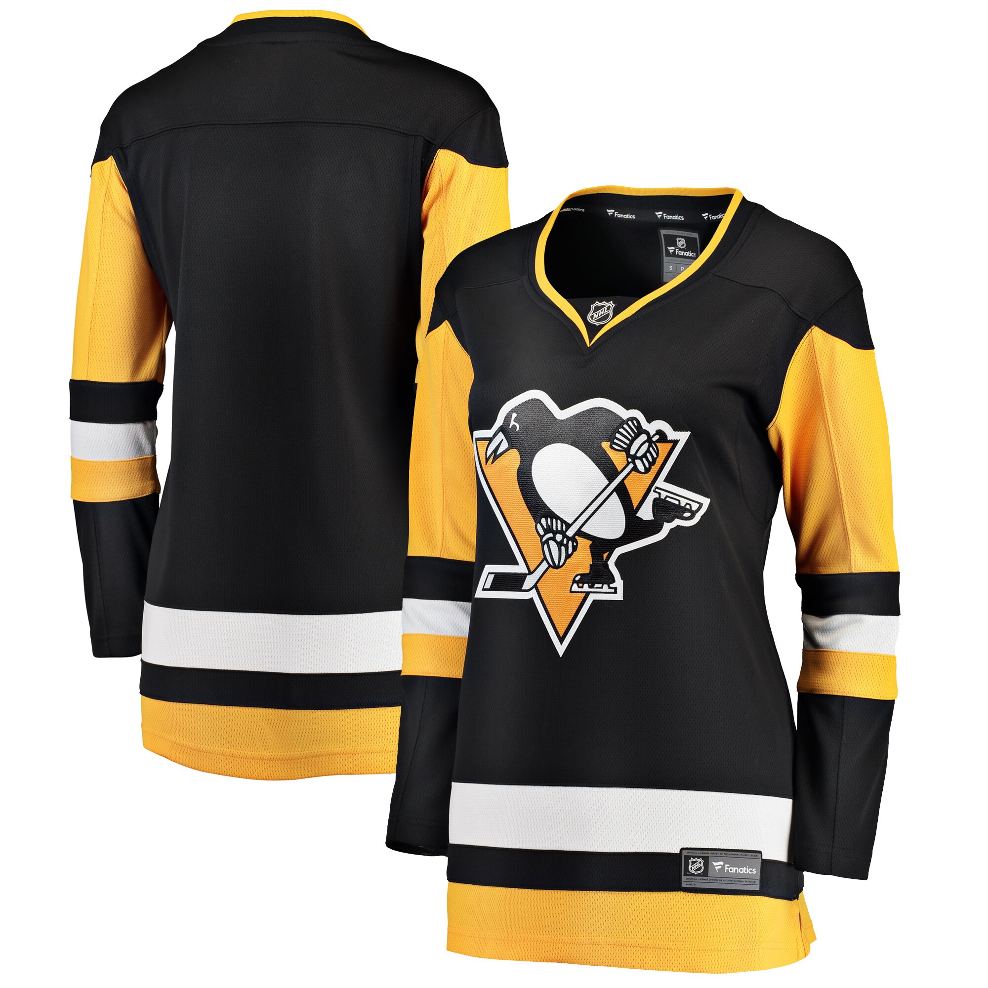 Women's Pittsburgh Penguins Black Breakaway Home Hockey Jersey - JS487 