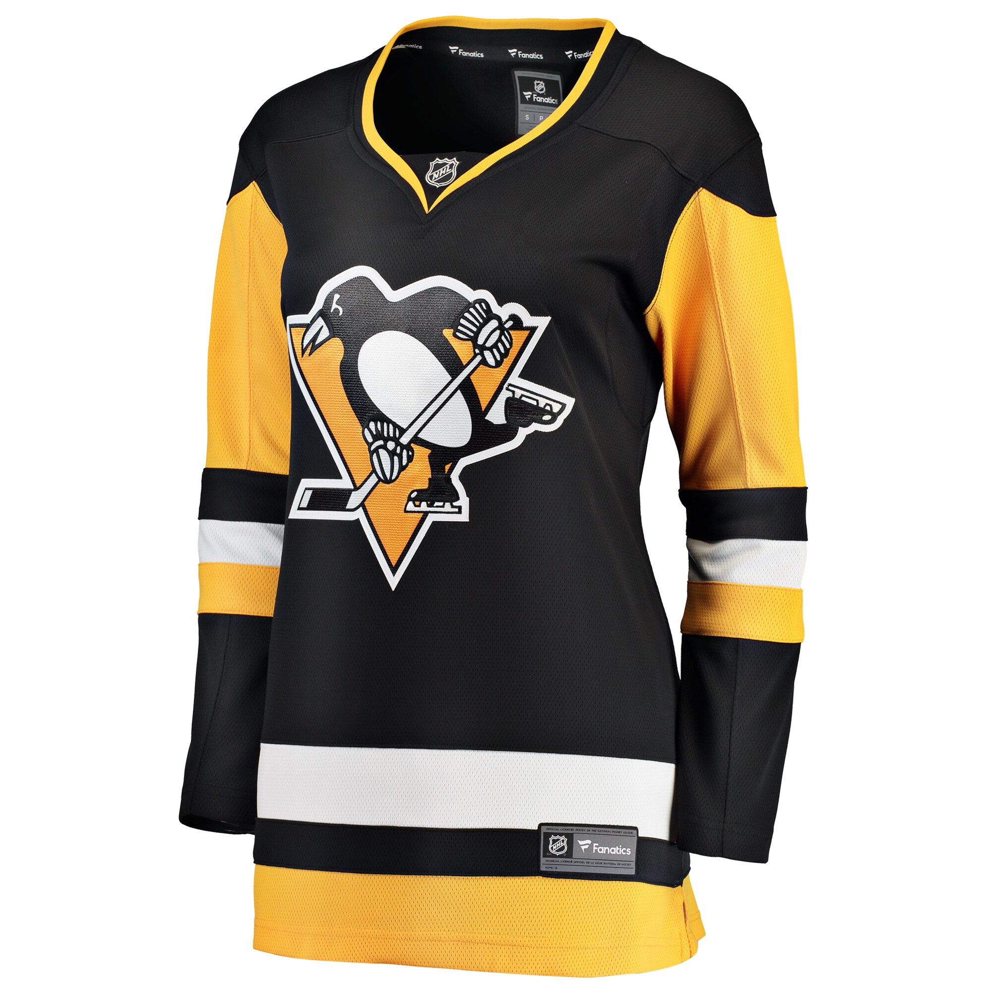 Alternative view of Women's Pittsburgh Penguins Black Breakaway Home Hockey Jersey - JS487 