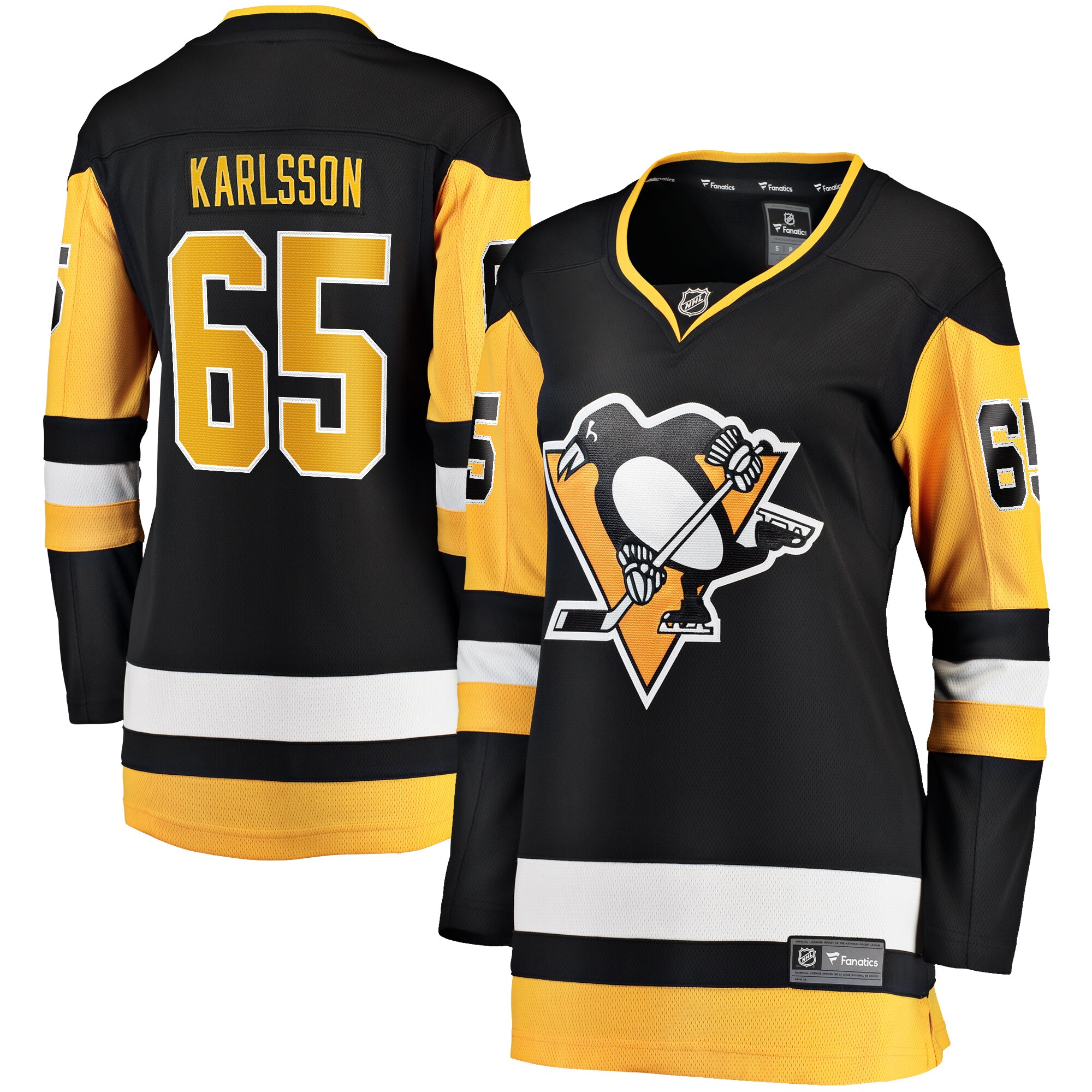 Women's Pittsburgh Penguins Erik Karlsson Black Home Breakaway Hockey Jersey - JS416 