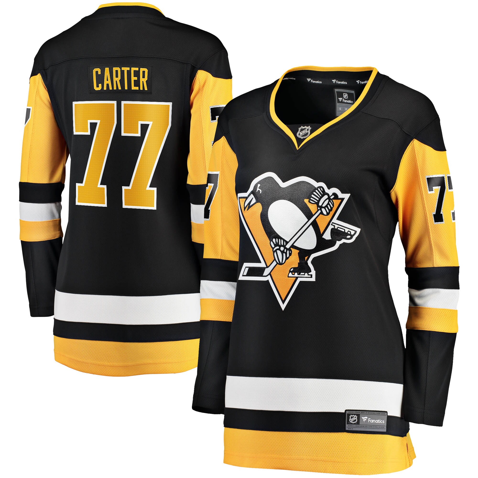 Women's Pittsburgh Penguins Jeff Carter Black Home Breakaway Hockey Jersey - JS408 