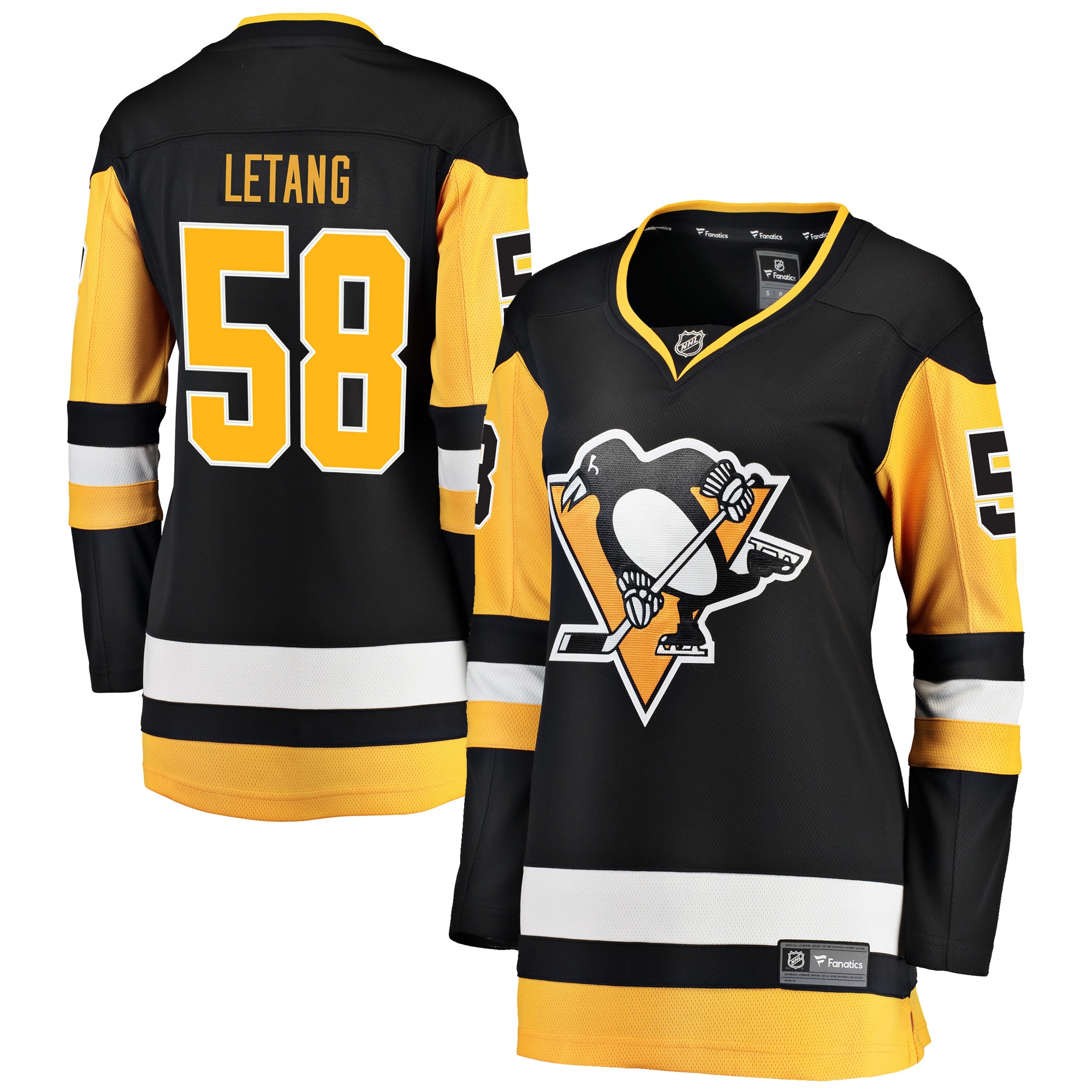 Women's Pittsburgh Penguins Kris Letang Black Home Breakaway Player Hockey Jersey - JS545 