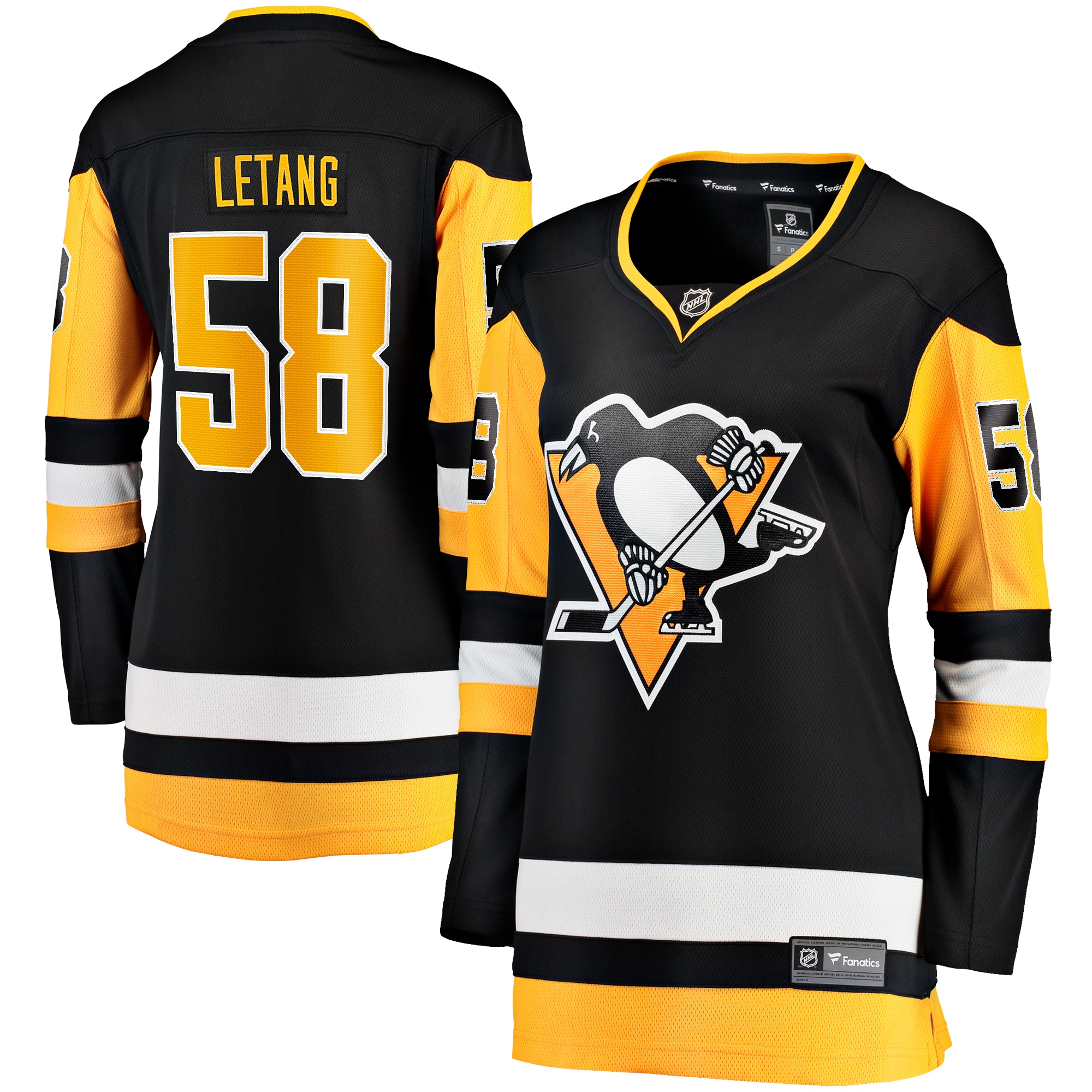 Women's Pittsburgh Penguins Kris Letang Black Home Breakaway Player Hockey Jersey - JS806 