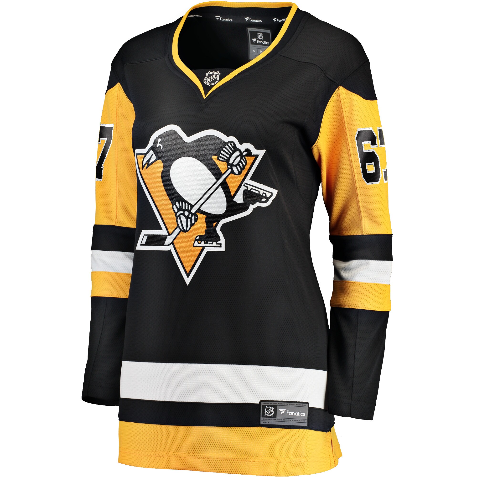 Alternative view of Women's Pittsburgh Penguins Rickard Rakell Black Home Breakaway Player Hockey Jersey - JS315 