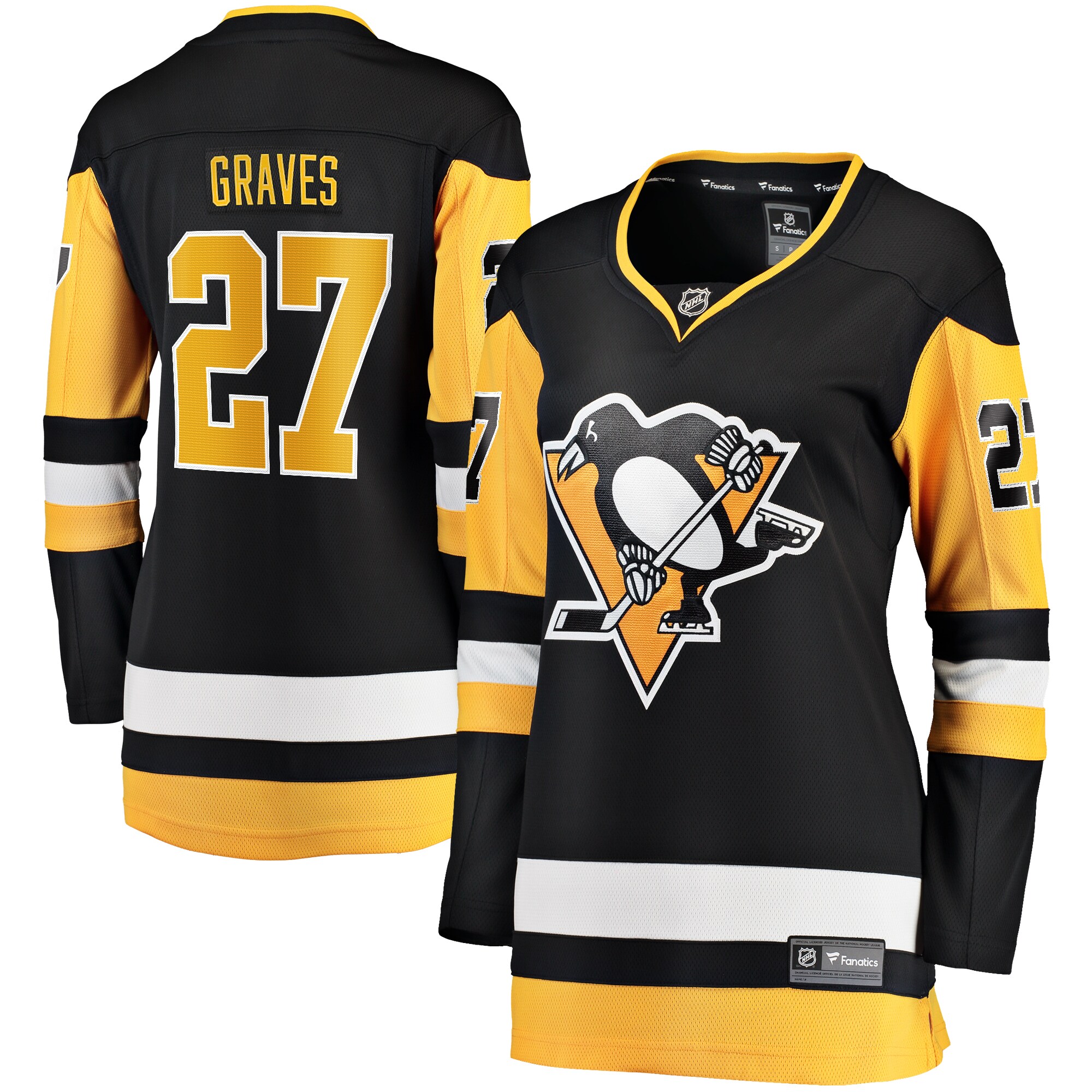 Women's Pittsburgh Penguins Ryan Graves Black Home Breakaway Player Hockey Jersey - JS839 