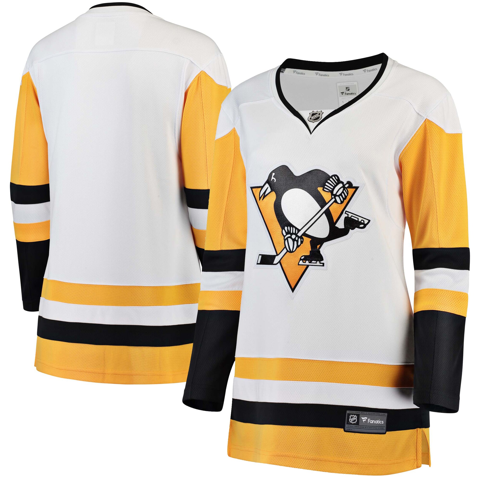 Women's Pittsburgh Penguins White Away Breakaway Hockey Jersey - JS485 