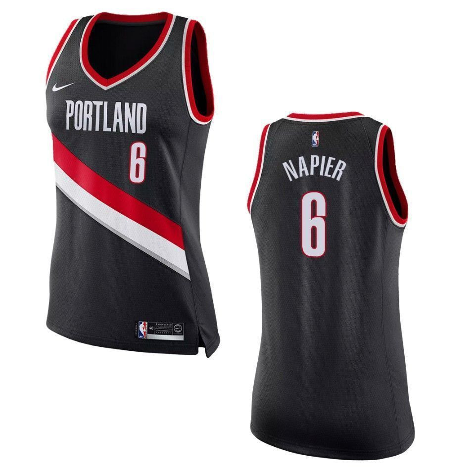 Women's Portland Trail Blazers 6 Shabazz Napier Icon Swingman Basketball Jersey - Black - JS493 