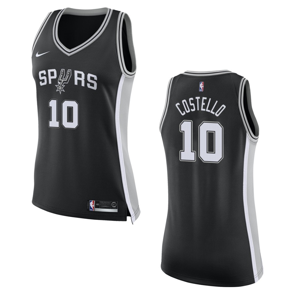 Women's San Antonio Spurs #10 Matt Costello Icon Swingman Basketball Jersey - Black