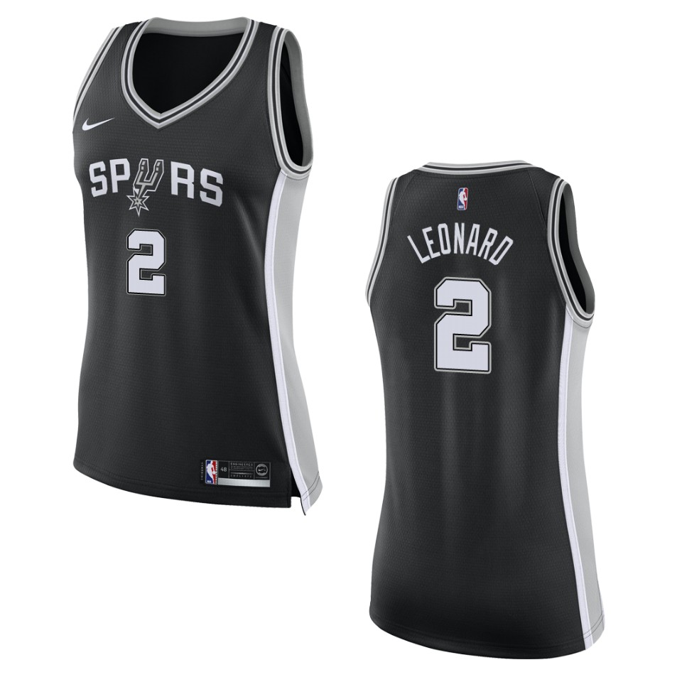 Women's San Antonio Spurs #2 Kawhi Leonard Icon Swingman Basketball Jersey - Black