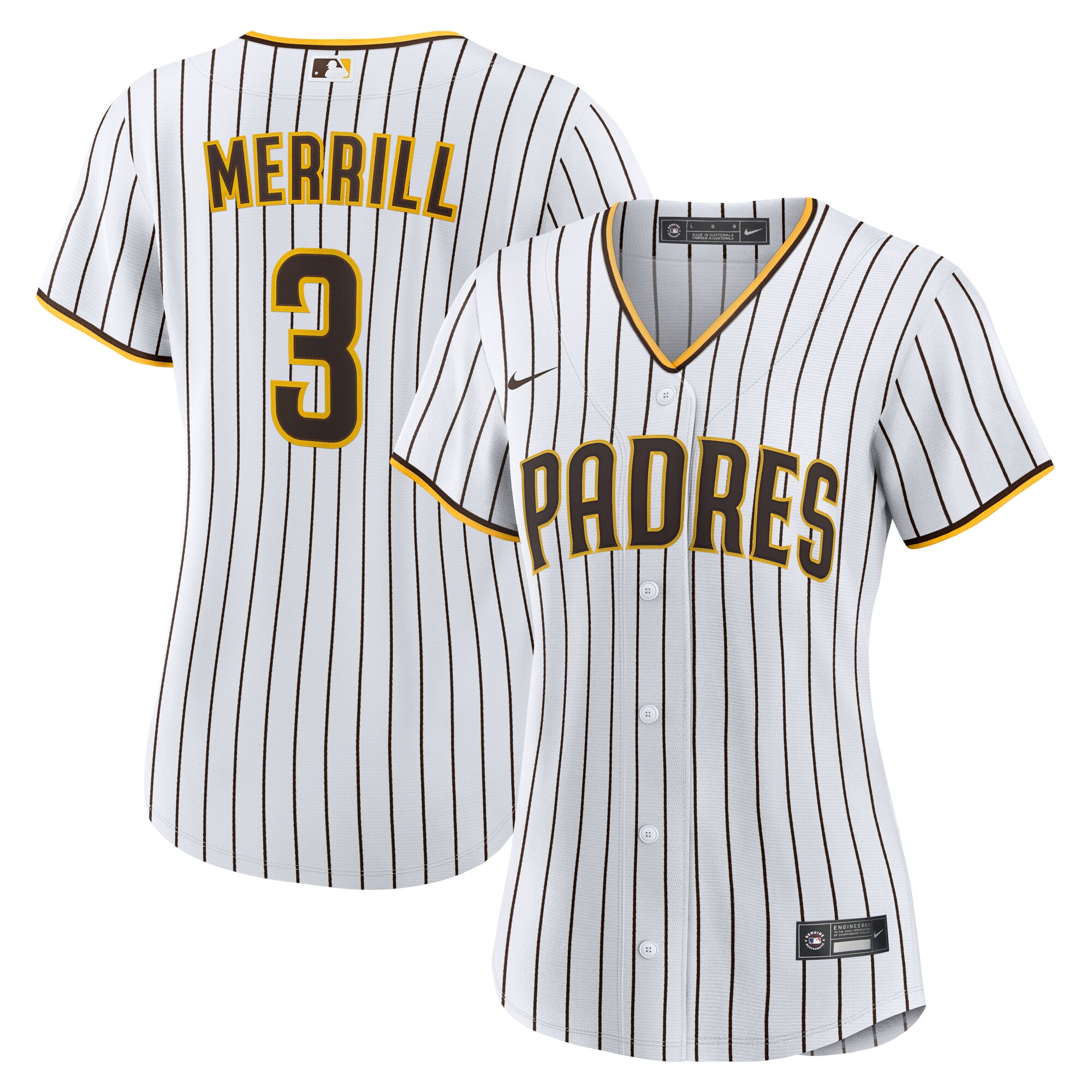 Women's San Diego Padres Jackson Merrill White Home Jersey 