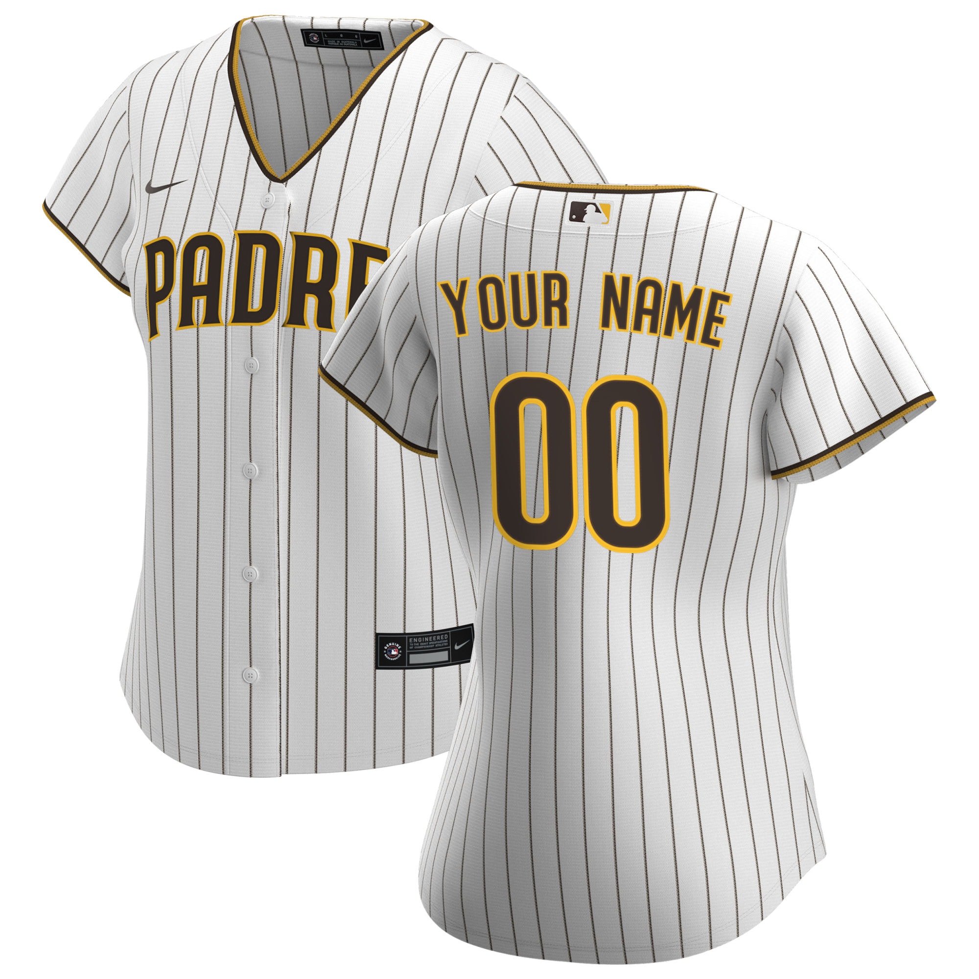 Women's San Diego Padres White Home Custom Baseball Jersey 