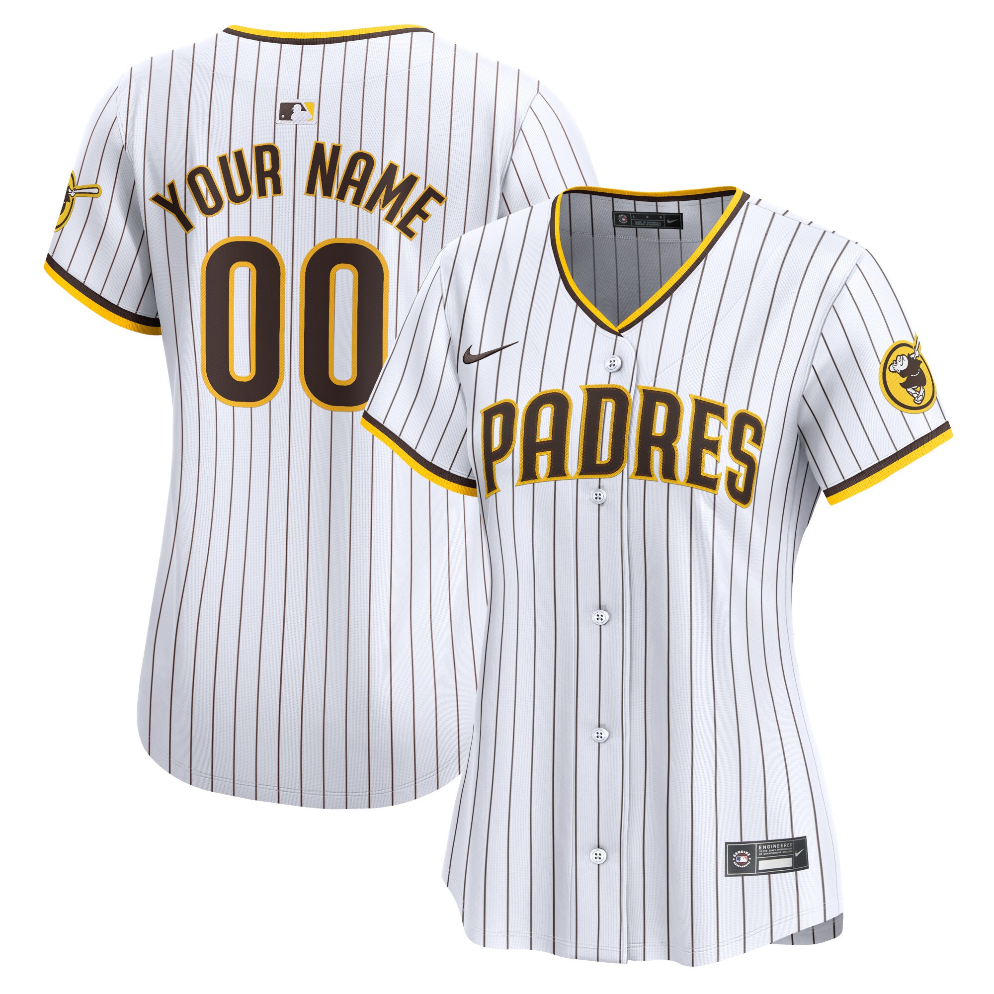Women's San Diego Padres White Home Limited Custom Baseball Jersey 
