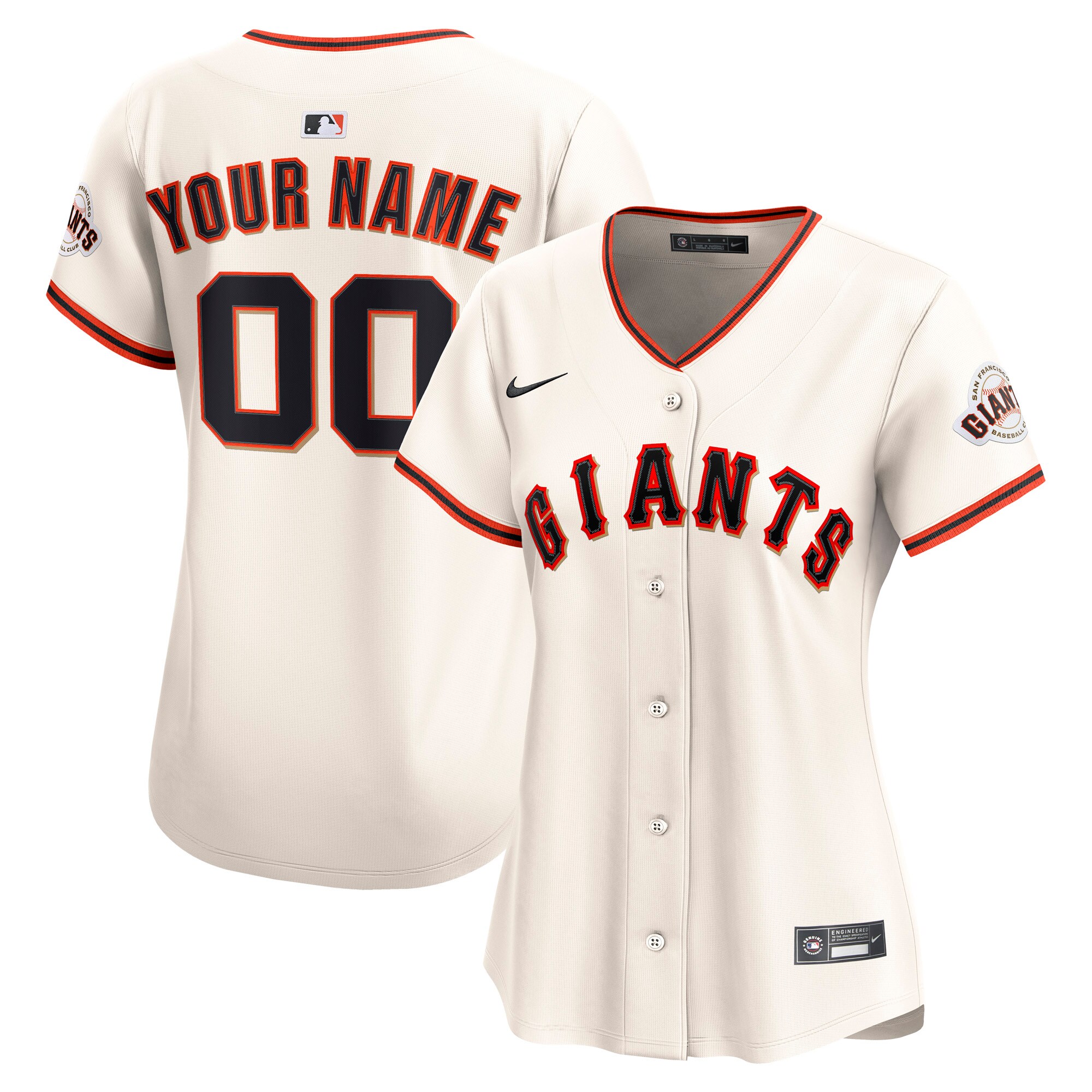 Women's San Francisco Giants Cream Home Limited Custom Baseball Jersey 