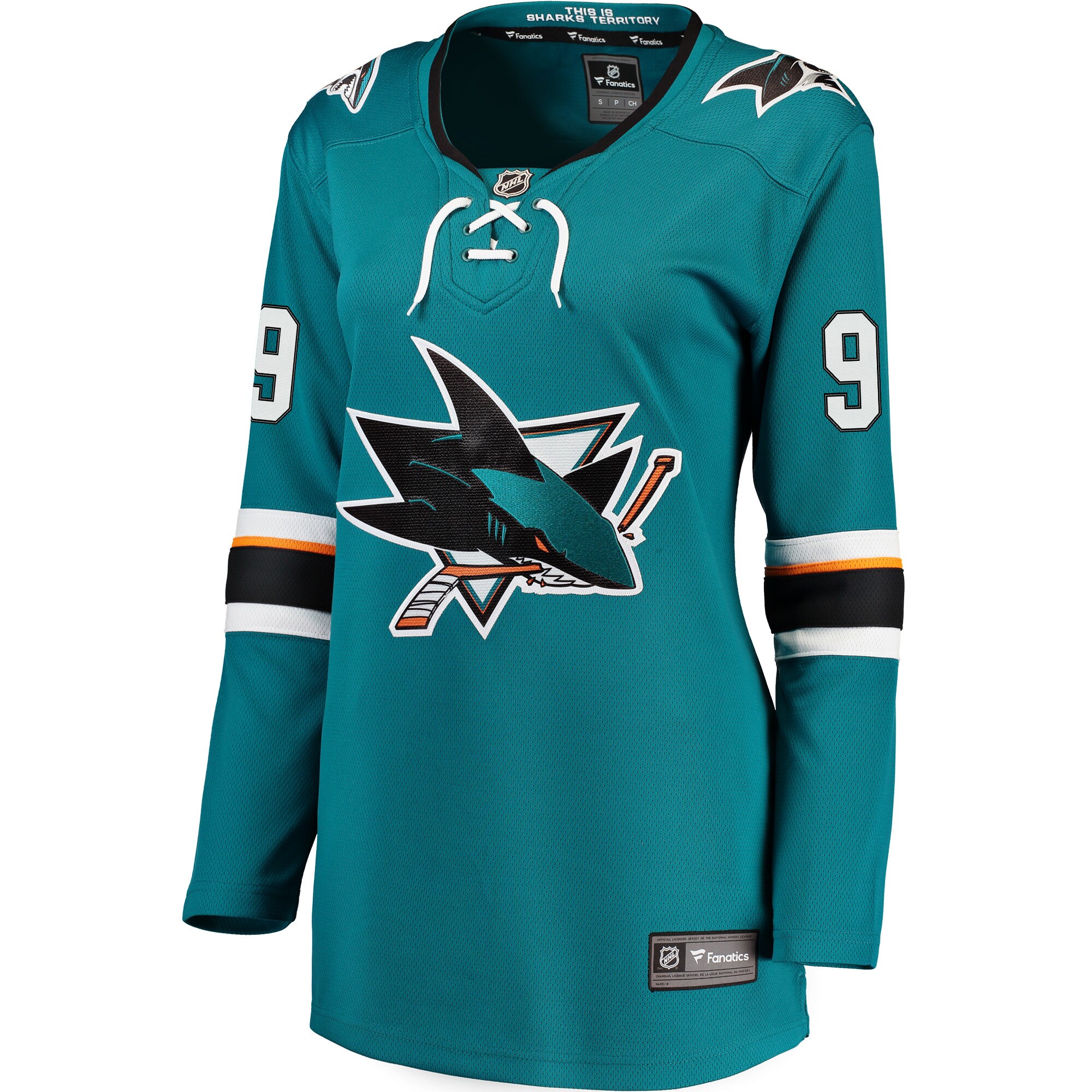 Alternative view of Women's San Jose Sharks Evander Kane Teal Premier Breakaway Player Hockey Jersey - JS423 