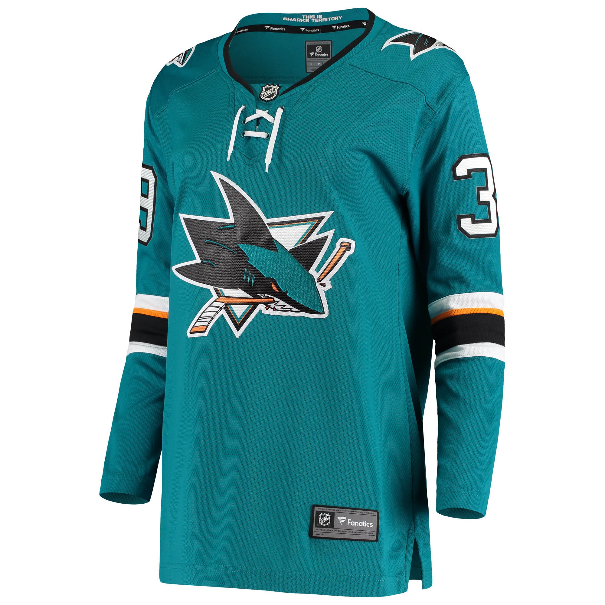 Alternative view of Women's San Jose Sharks Logan Couture Teal Breakaway Home Player Hockey Jersey - JS120 
