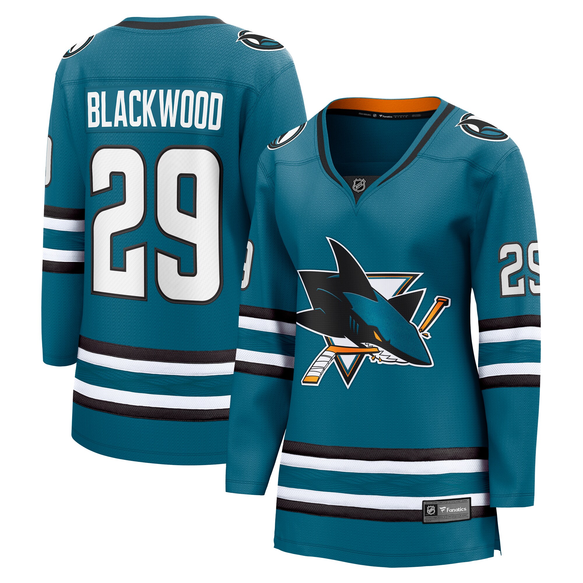 Women's San Jose Sharks Mackenzie Blackwood Teal Home Breakaway Player Hockey Jersey - JS739 